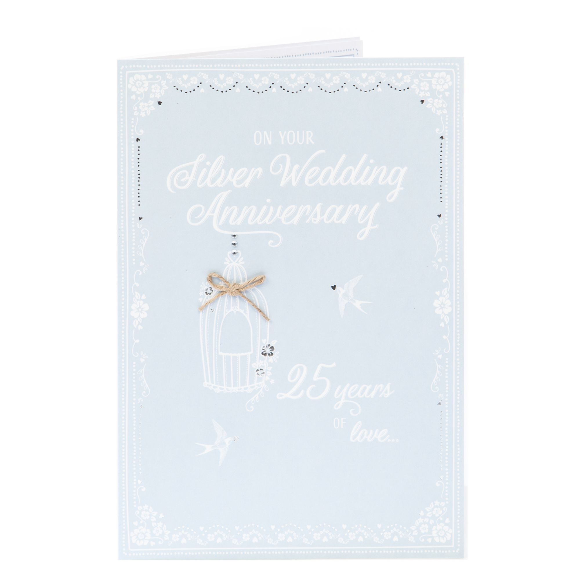 Silver Wedding Anniversary Card - 25 Years Of Love