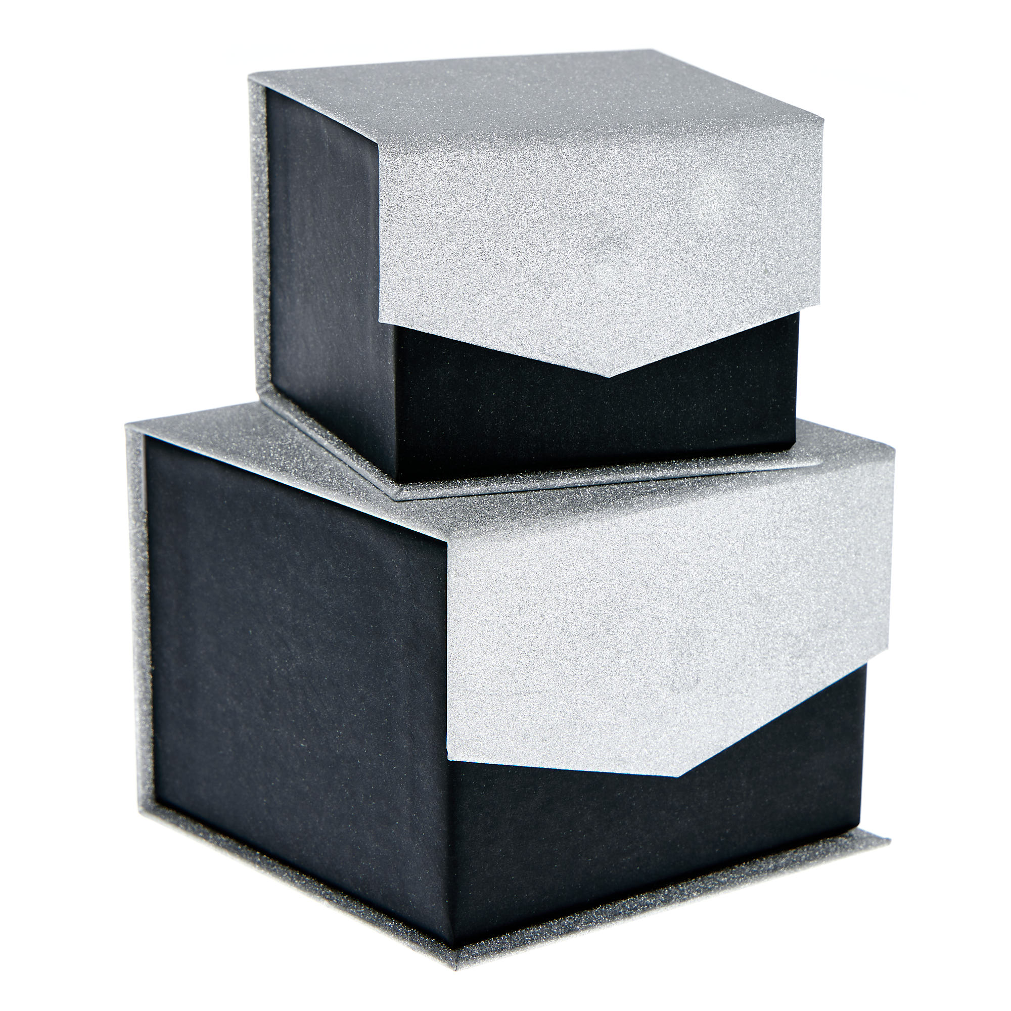 Black & Silver Jewellery Gift Boxes - Set Of 2