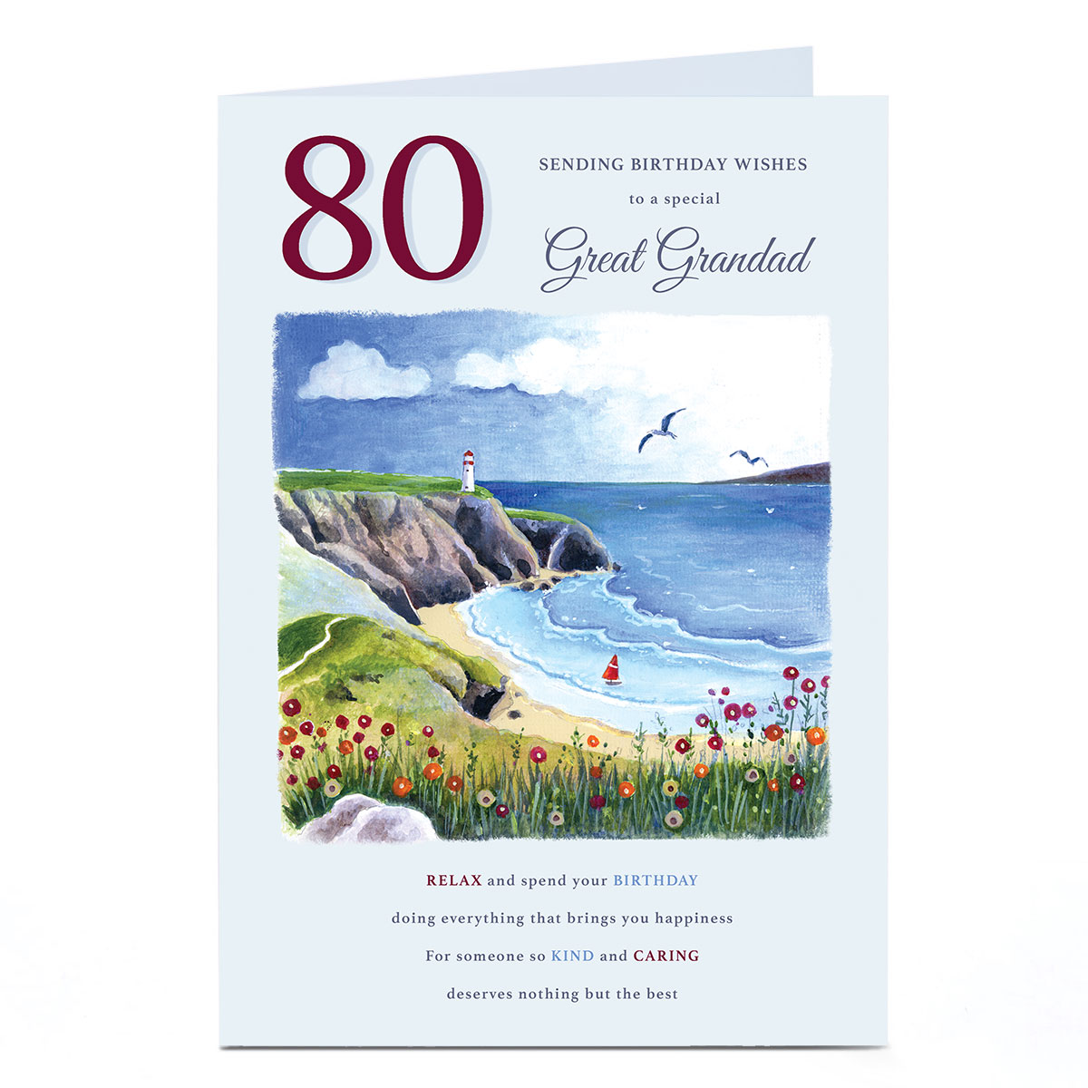 Personalised Birthday Card - Beach Scene