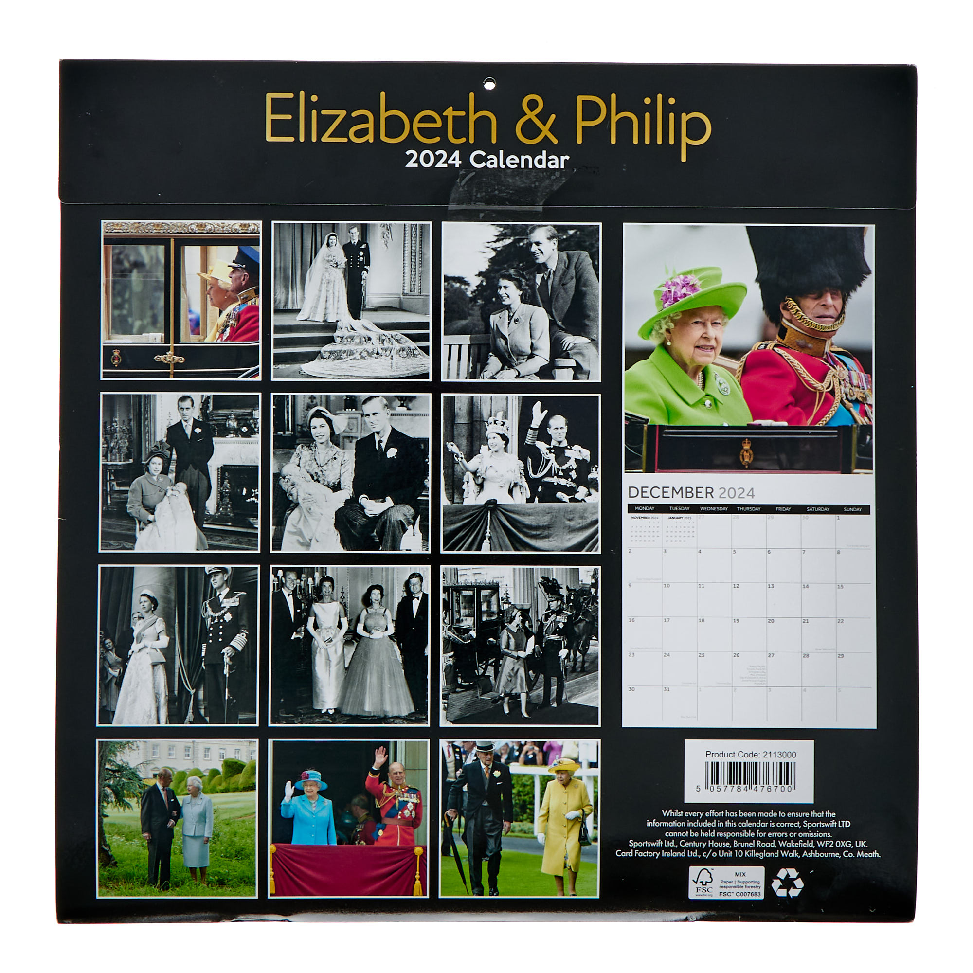 Elizabeth & Philip 2024 Square Calendar