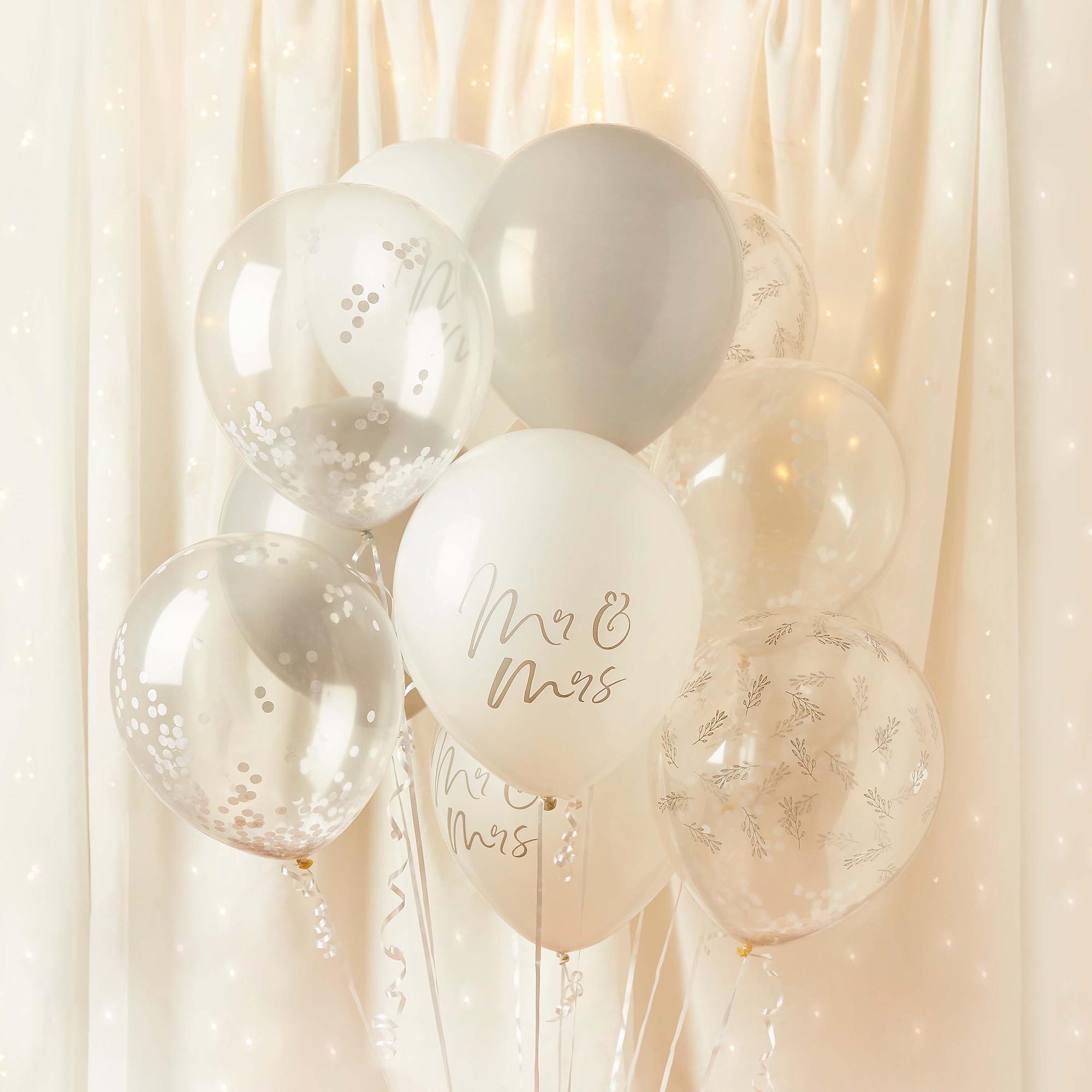 Mr & Mrs 12-Inch Latex Balloons - Pack of 12