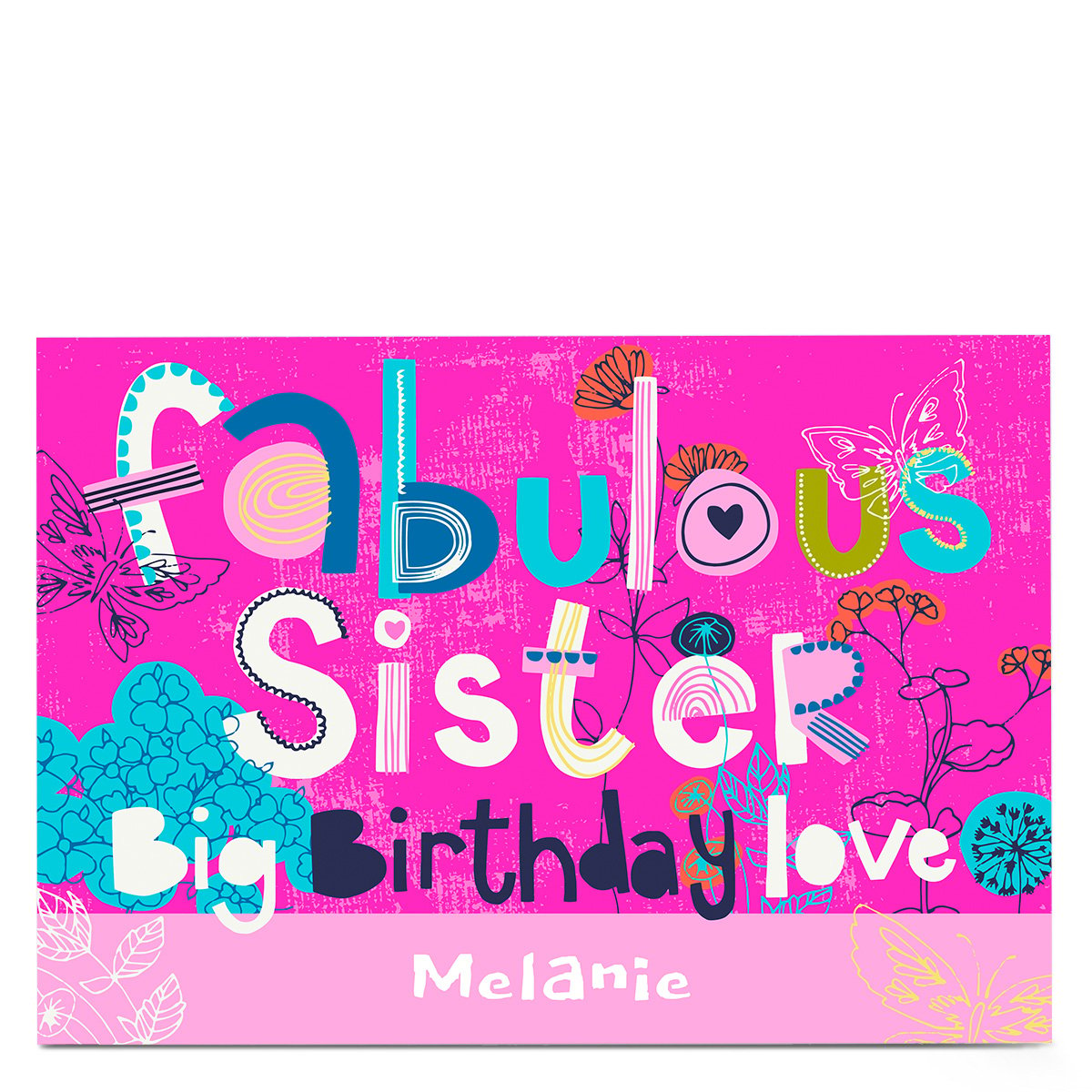 Personalised Bev Hopwood Birthday Card - Fabulous Sister