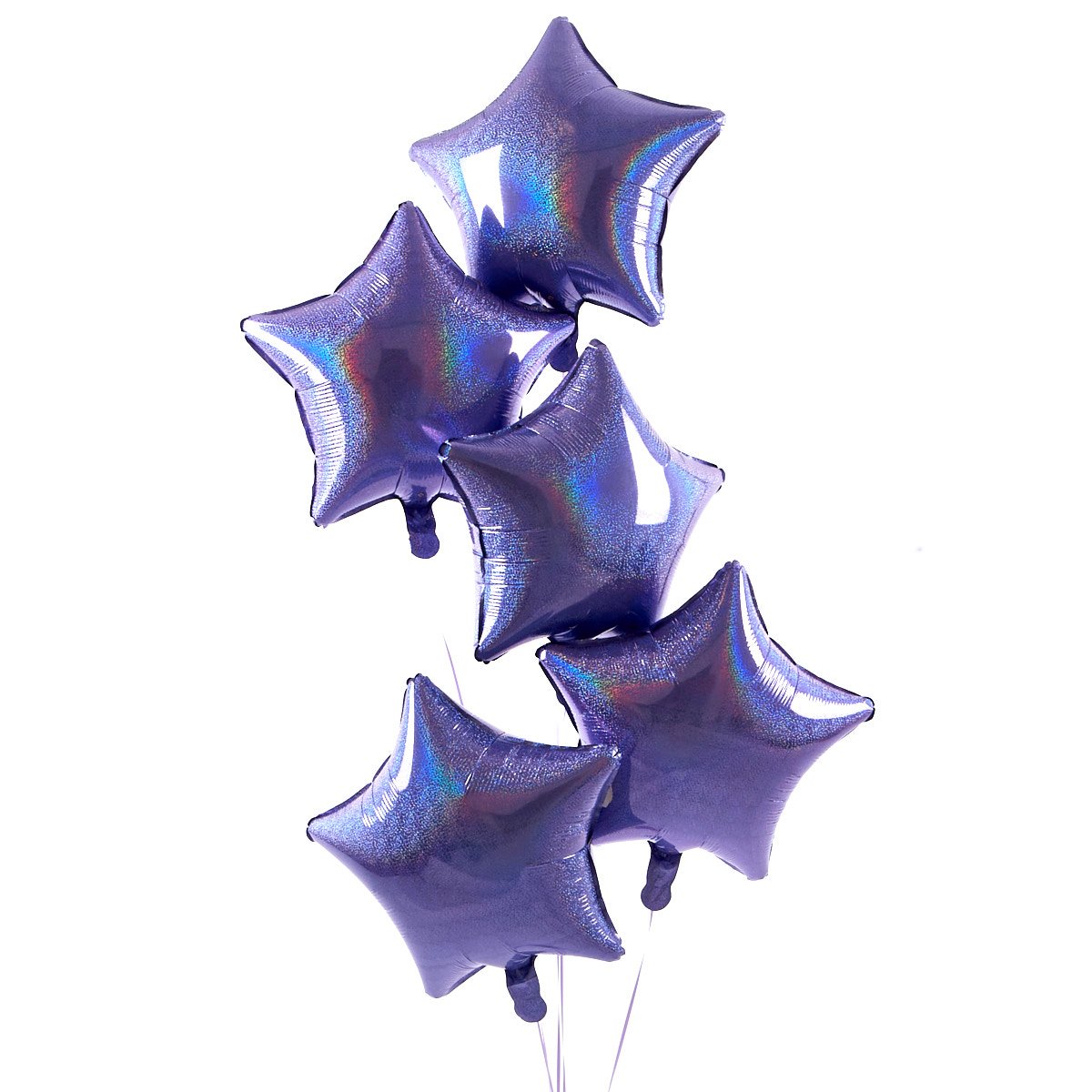 5 Lilac Stars Balloon Bouquet - DELIVERED INFLATED!