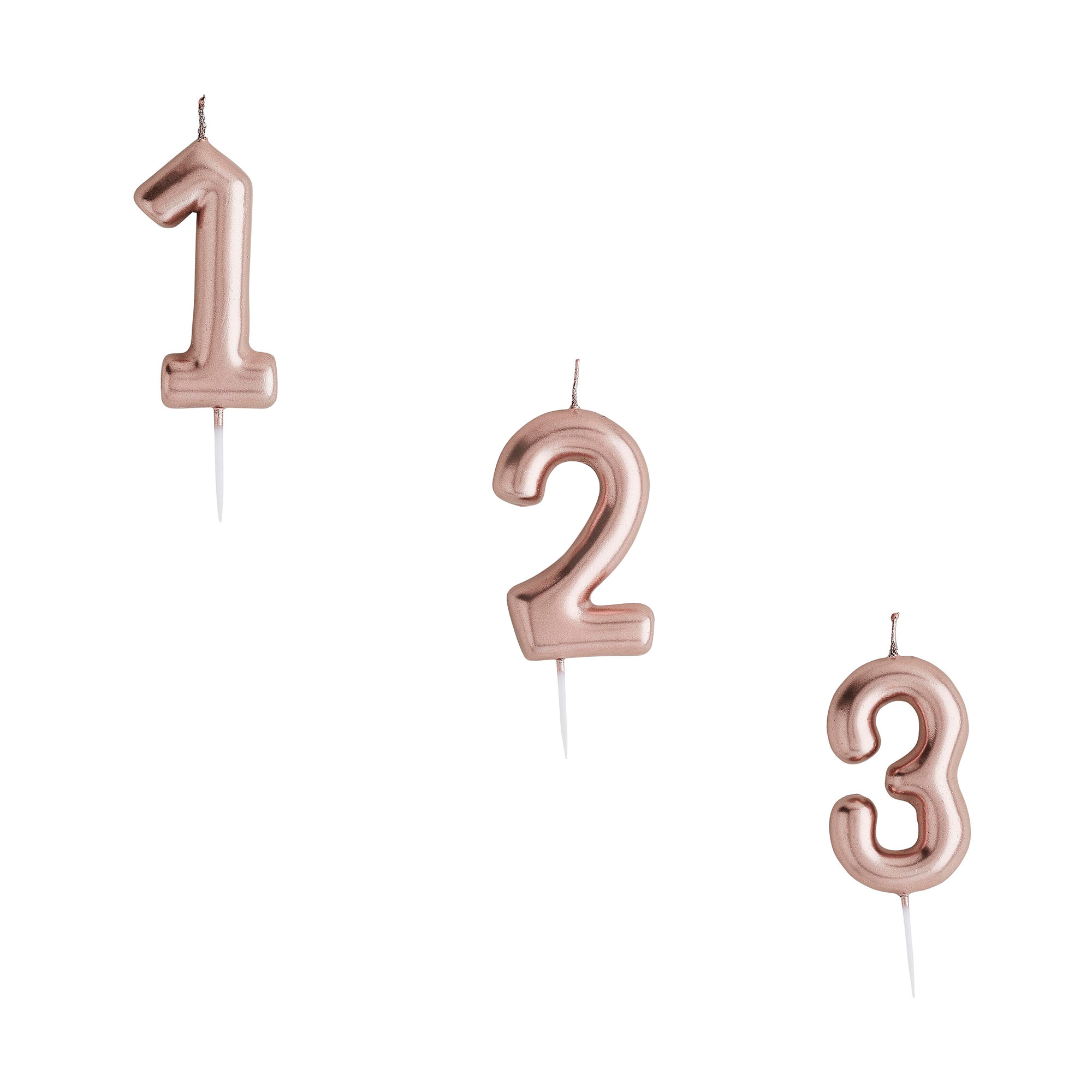 Rose Gold Number Cake Candle (0-9)
