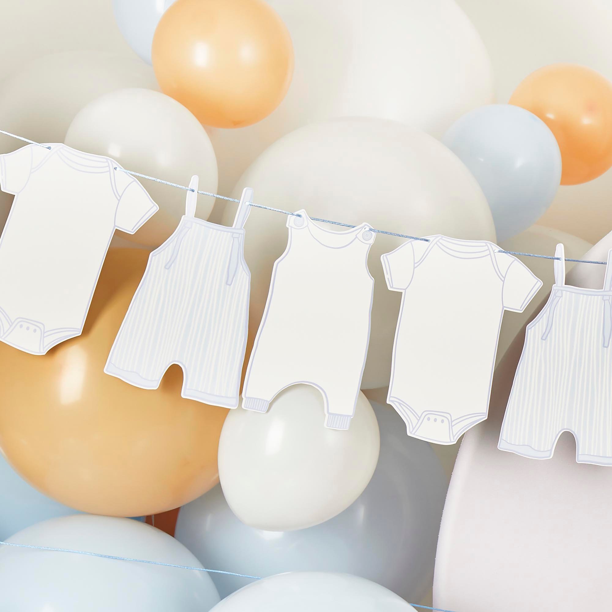 Blue Babygrow Card Garland 2.5m