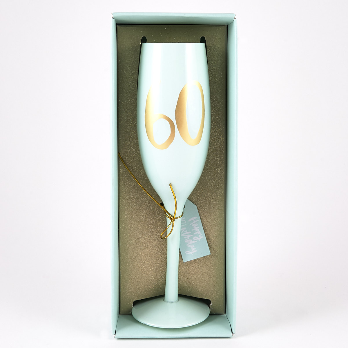 60th Birthday Large Mint Green Champagne Flute