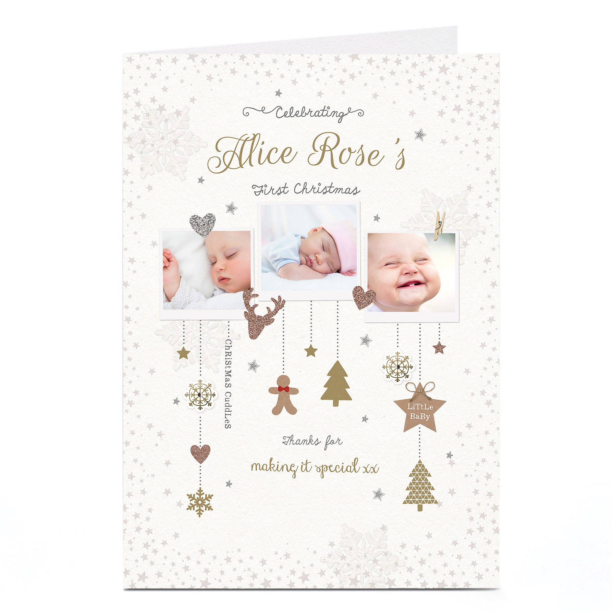 Photo Christmas Thank You Card - Baby's First Christmas