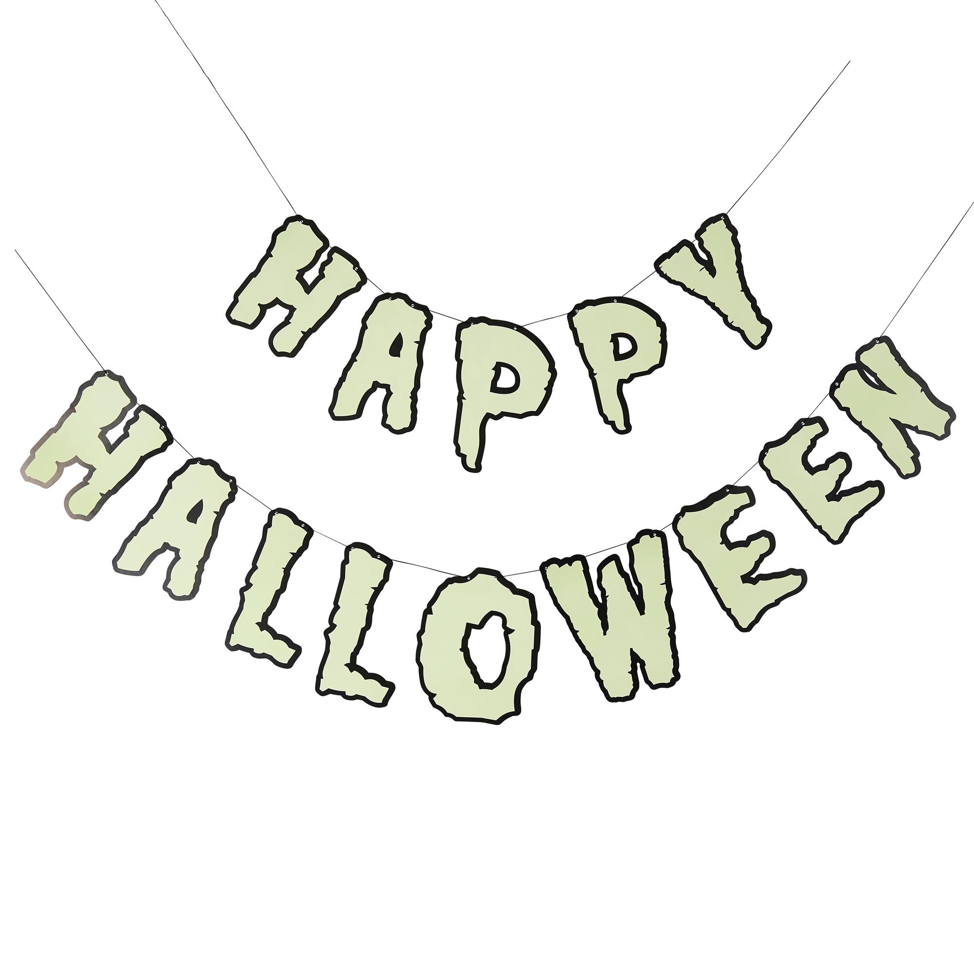 Glow In The Dark Happy Halloween Card Banner 2m