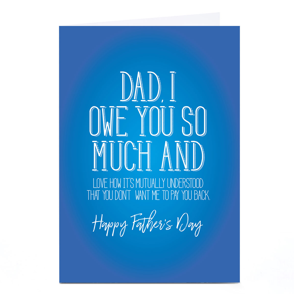 Personalised Punk Father's Day Card - Dad, I Owe You