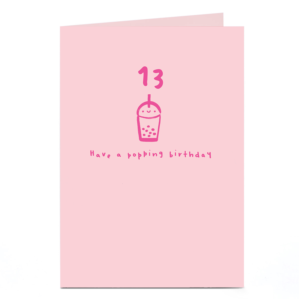 13th Birthday Card - Boba Bubble Tea