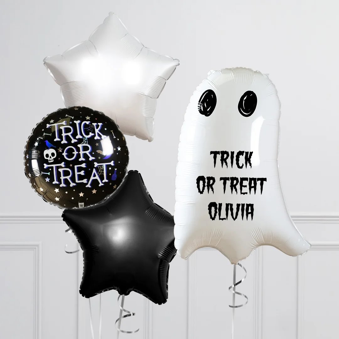 Personalised Ghost Foil Bouquet - Delivered Inflated!