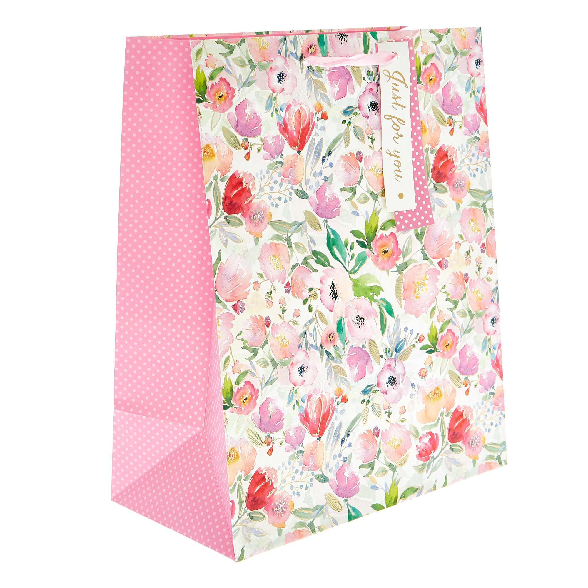 Large Portrait Gift Bag - Watercolour Florals