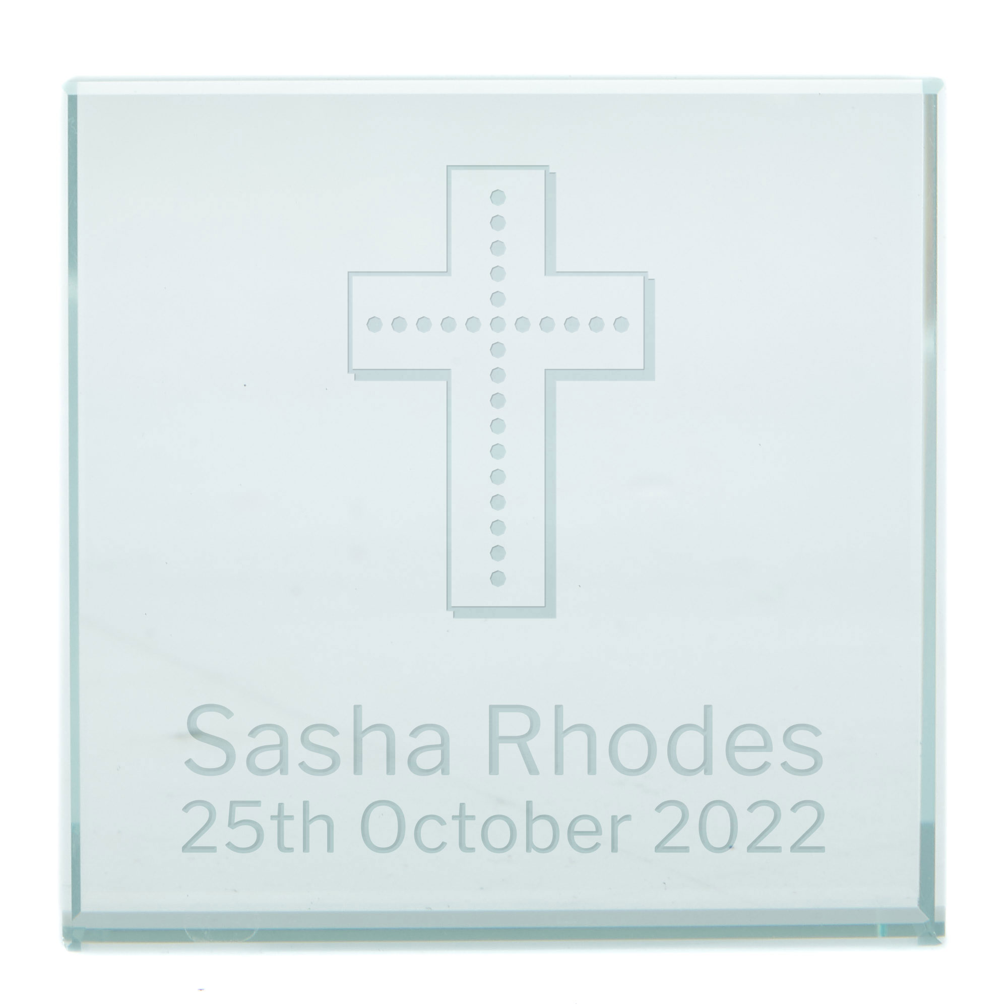 Personalised Engraved Glass Token - Baby's Christening