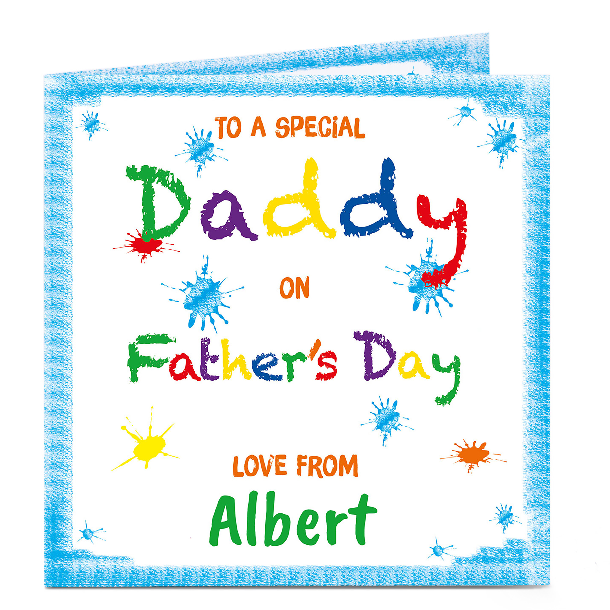 Personalised Father's Day Card - Special Daddy Colouring