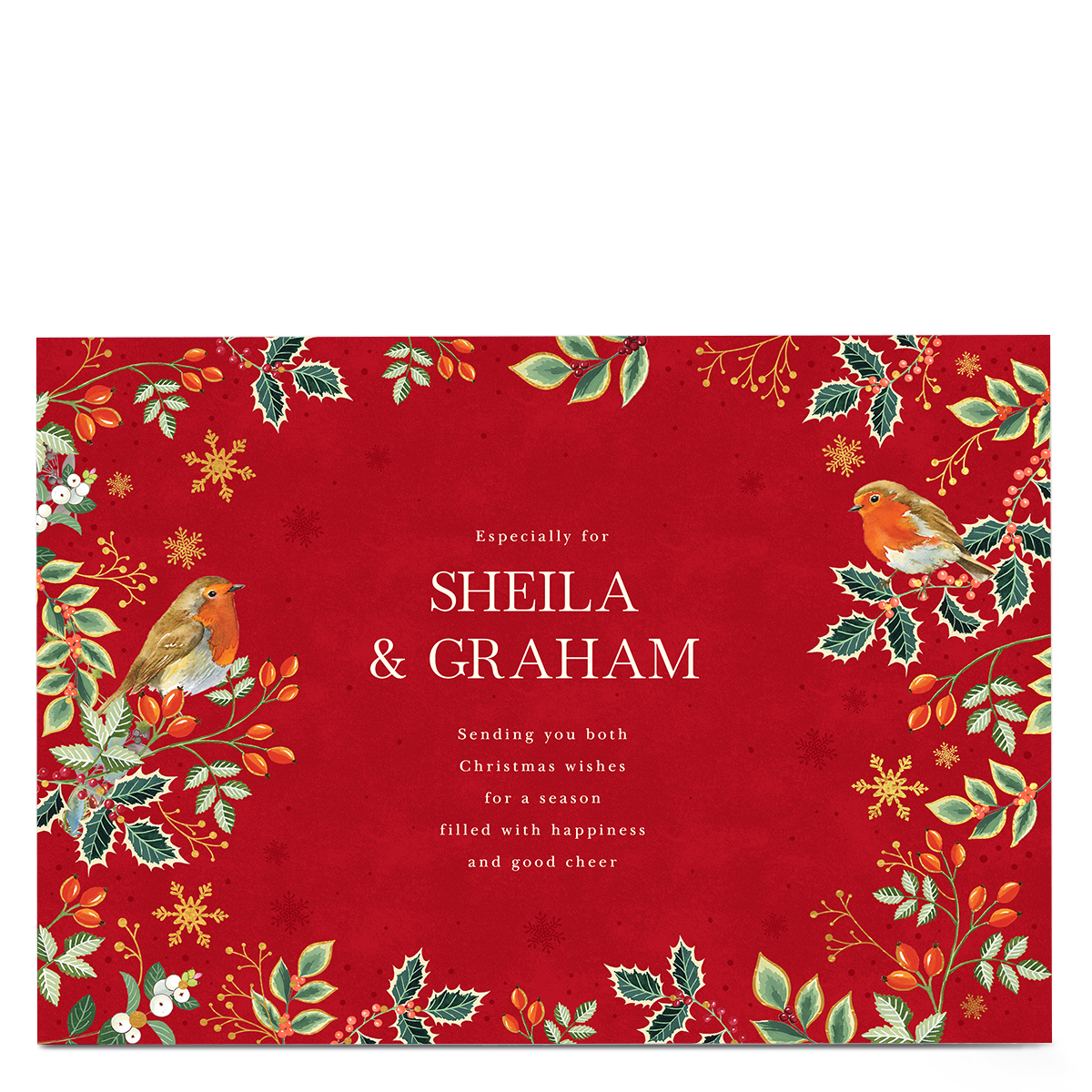 Personalised Christmas Card - Happiness & Good Cheer