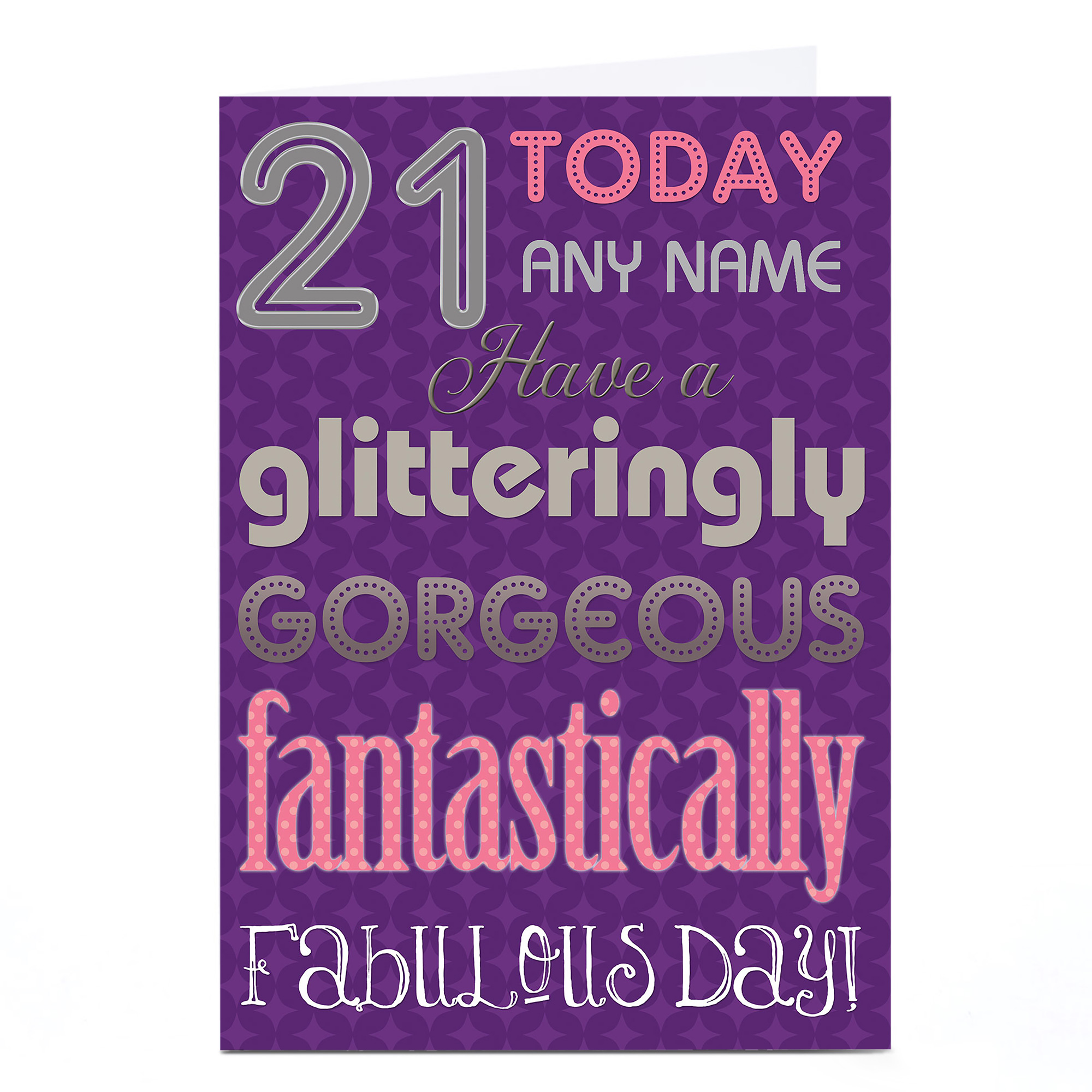 Personalised 21st Birthday Card - Glitteringly Gorgeous