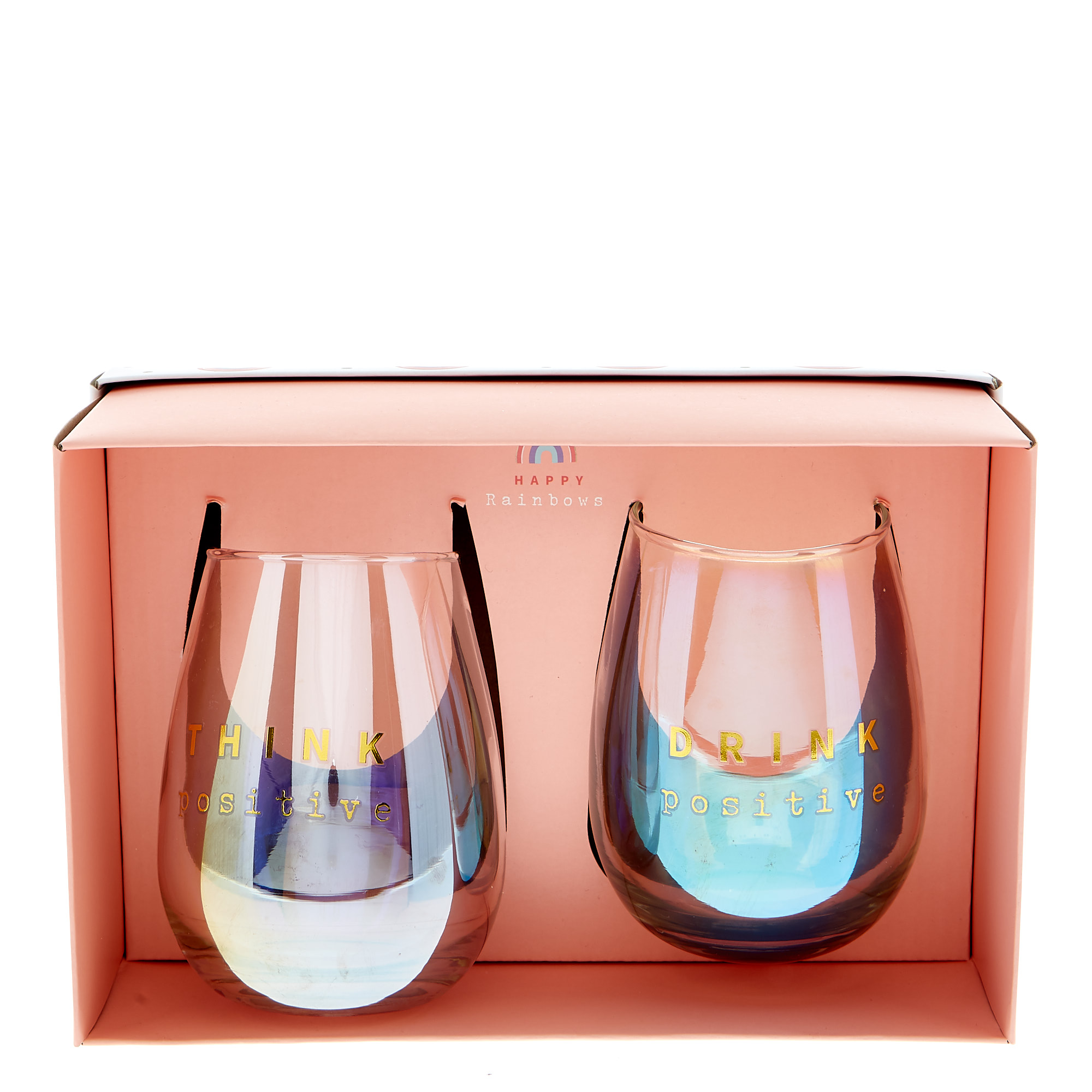 Happy Rainbows Gin Glasses|Glassware Gift Set