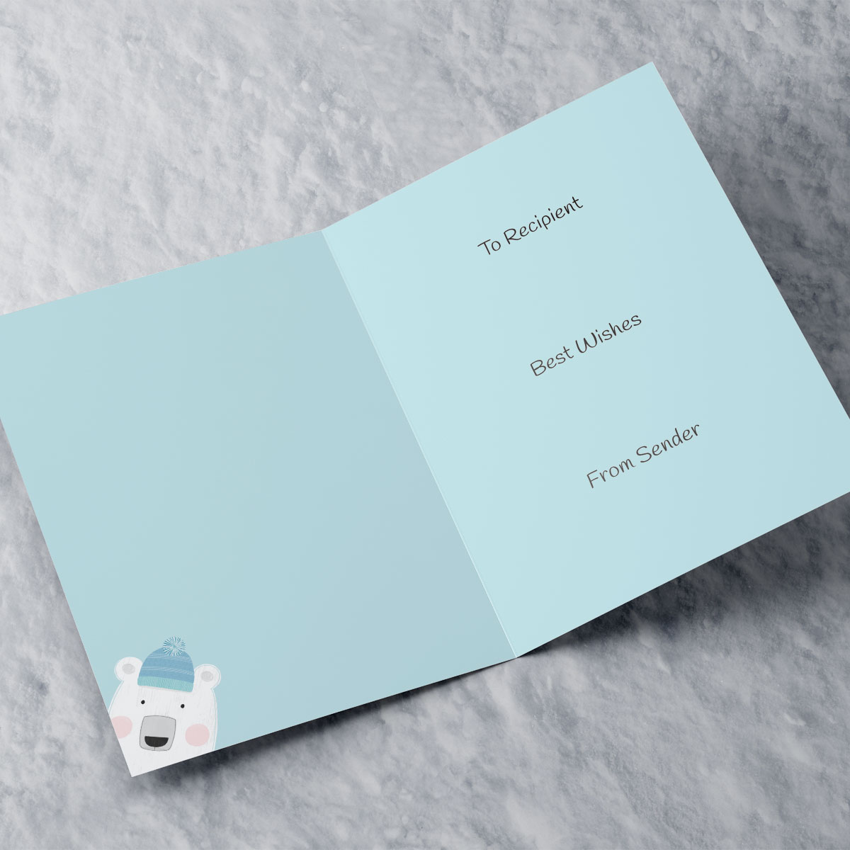 Personalised Christmas Card - Peering Polar Bear