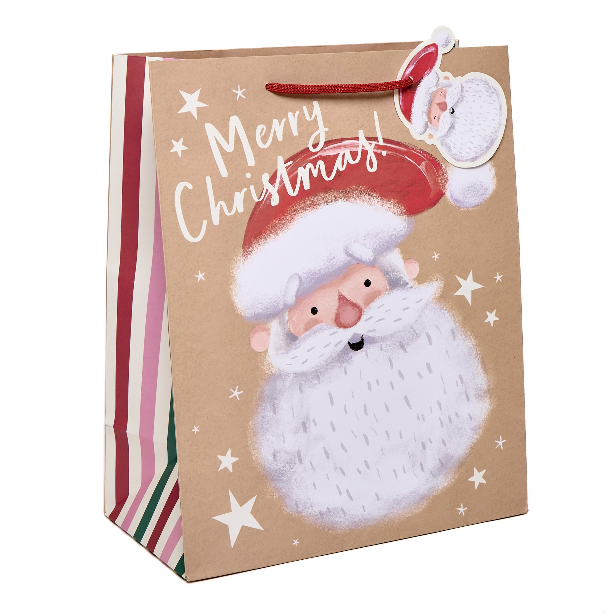 Santa Head Large Portrait Christmas Gift Bag
