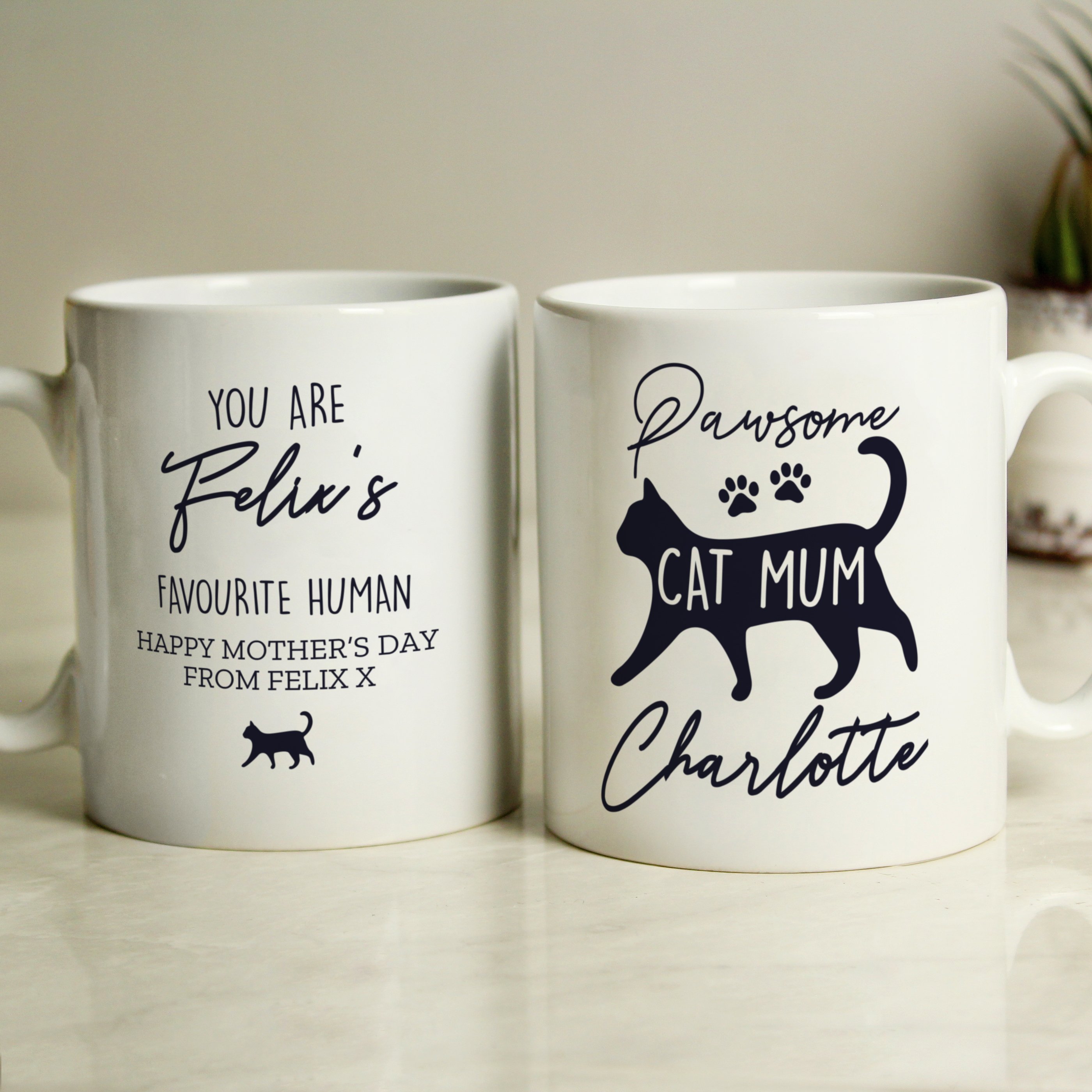 Personalised Pawsome Cat Mum Mug