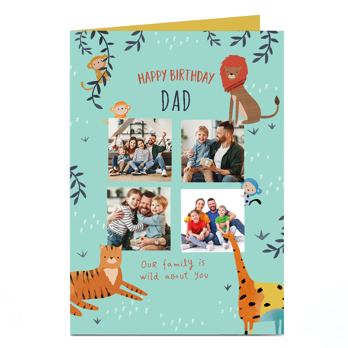 Photo Birthday Card - Birthday Cute Animals, 4 Photos