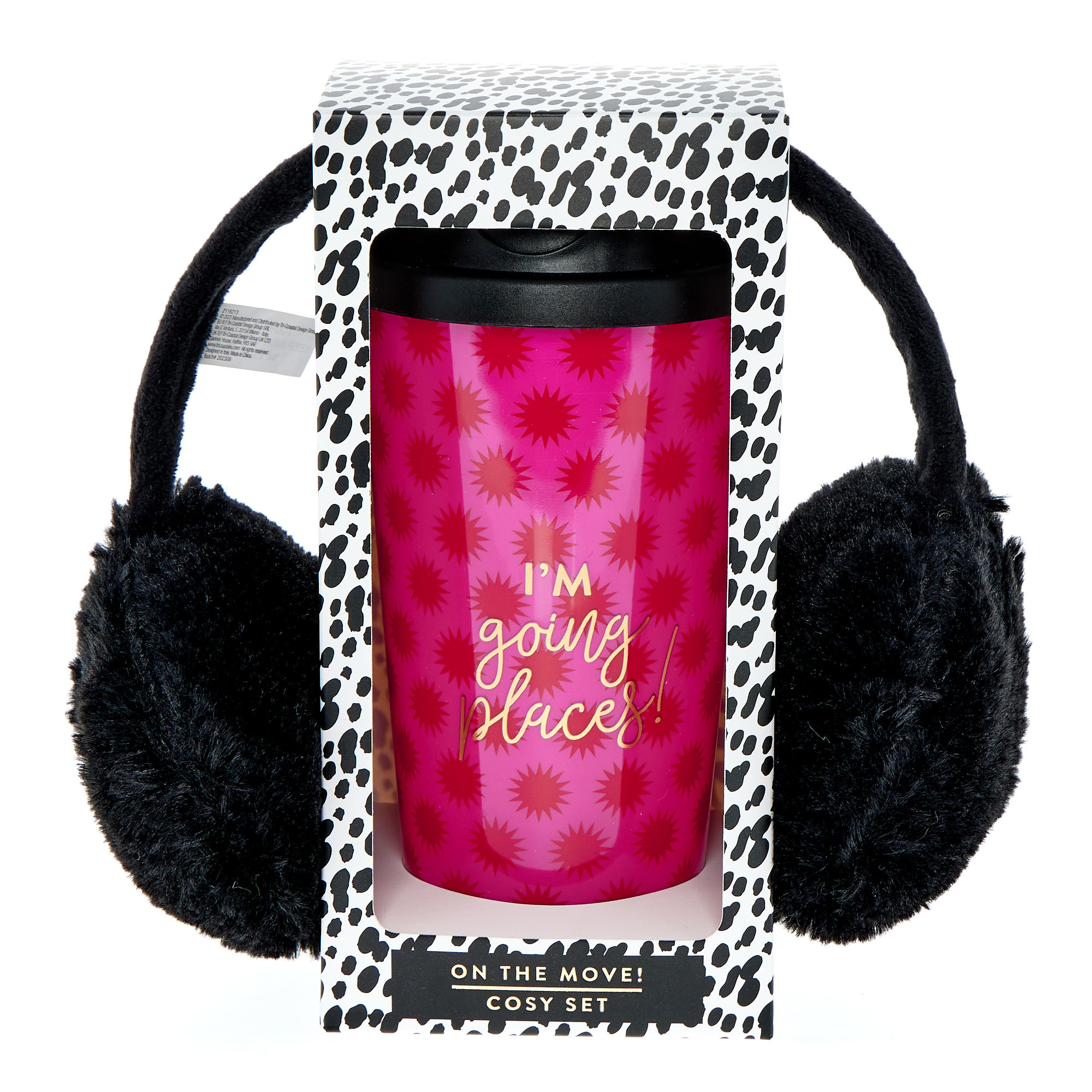 On The Move Cosy Travel Mug & Ear Muffs Set