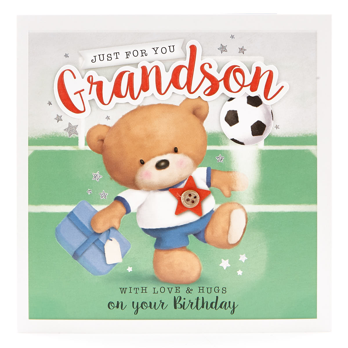 VIP Collection Birthday Card - Grandson Football Hugs