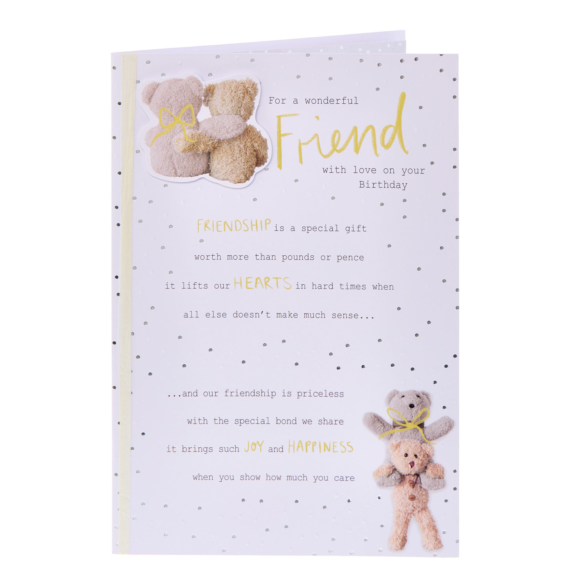 Wonderful Friend Teddy Bears Birthday Card