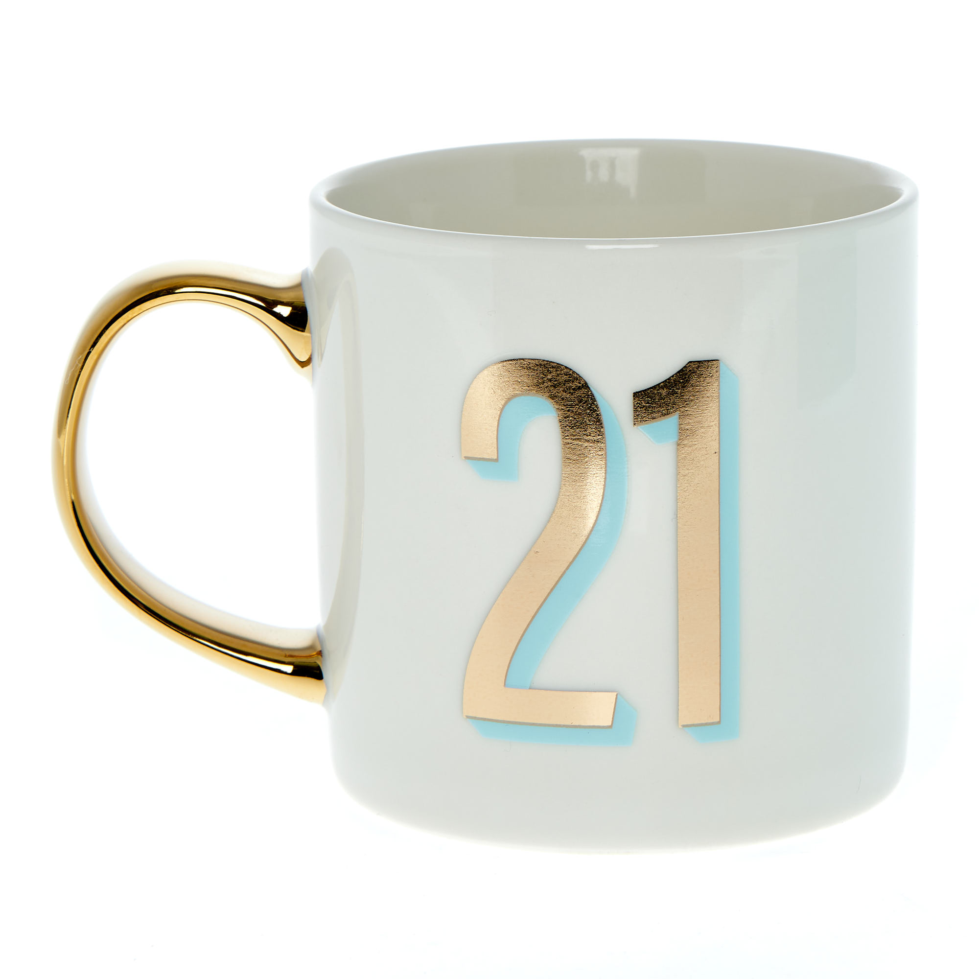 Blue & Gold 21st Birthday Mug in a Box