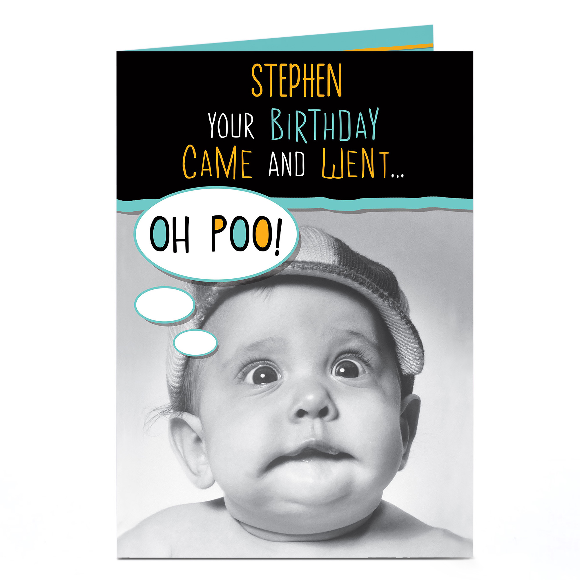 Personalised Birthday Card - Belated Oh Poo!