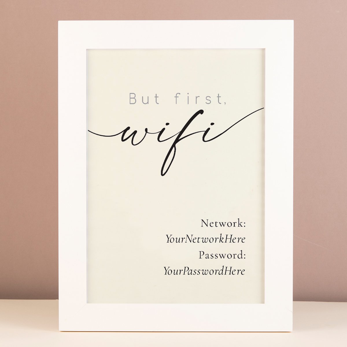 Personalised But First, Wifi Framed Print
