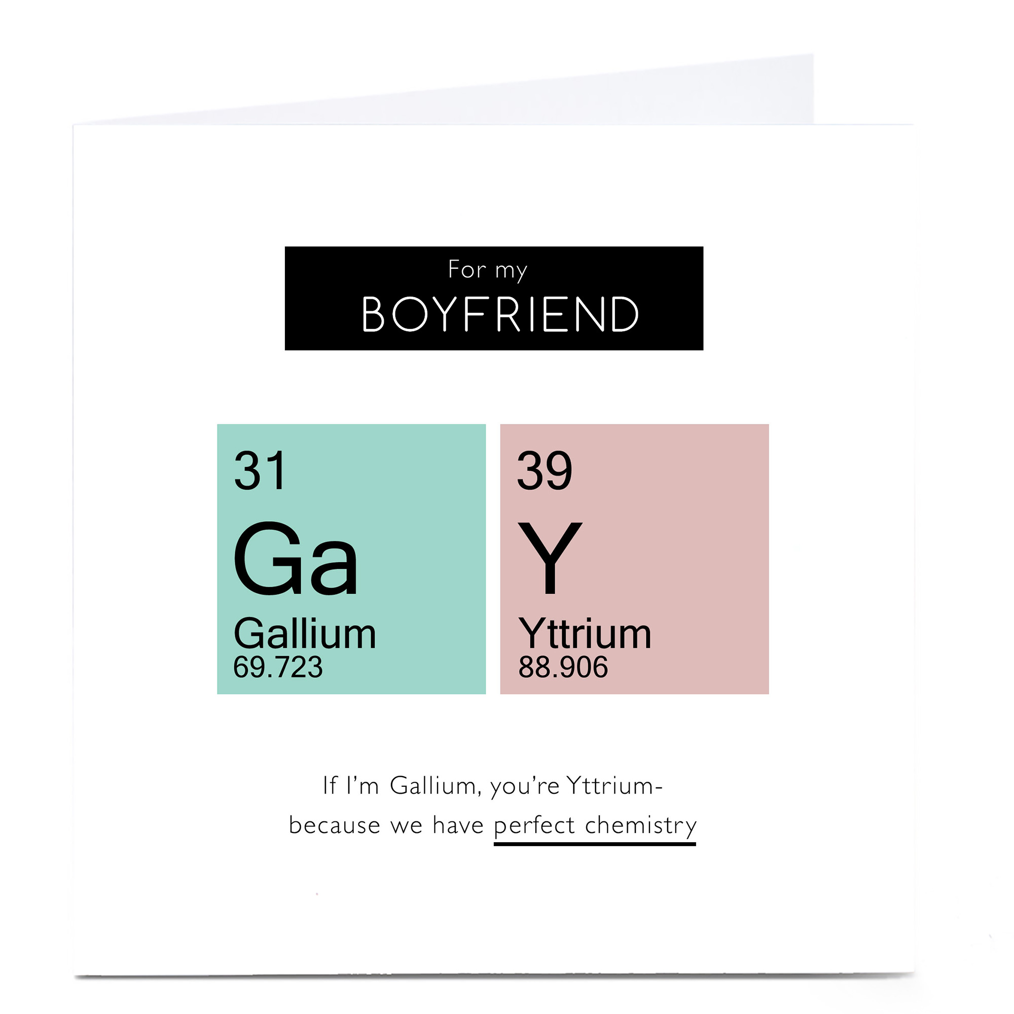 Personalised Valentine's Card - Boyfriend, Perfect Chemistry