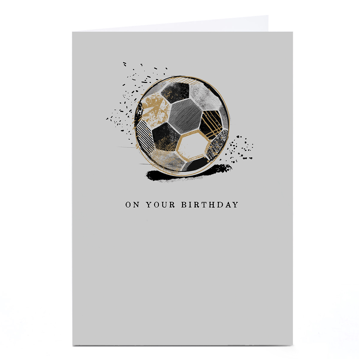 Personalised Birthday Card - Gold and Black Football