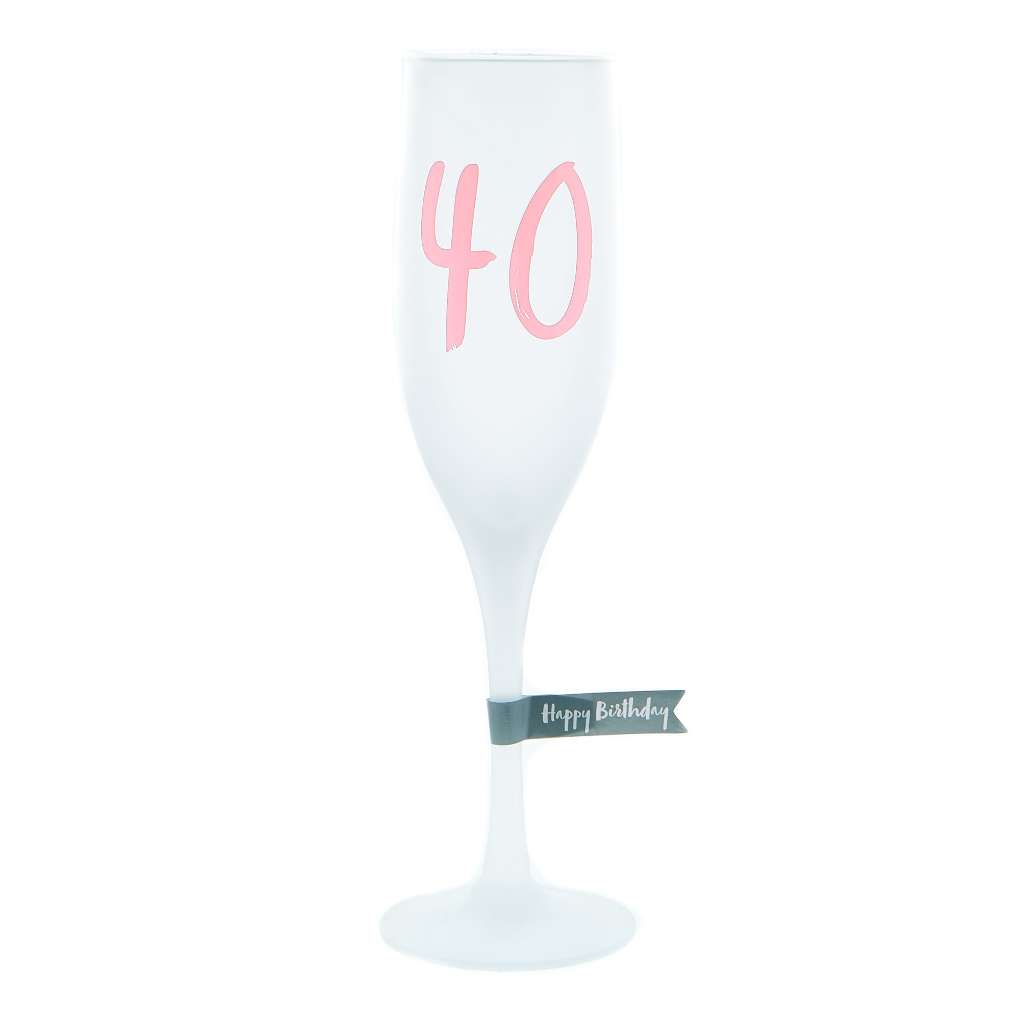 40th Birthday Frosted Champagne Flute 