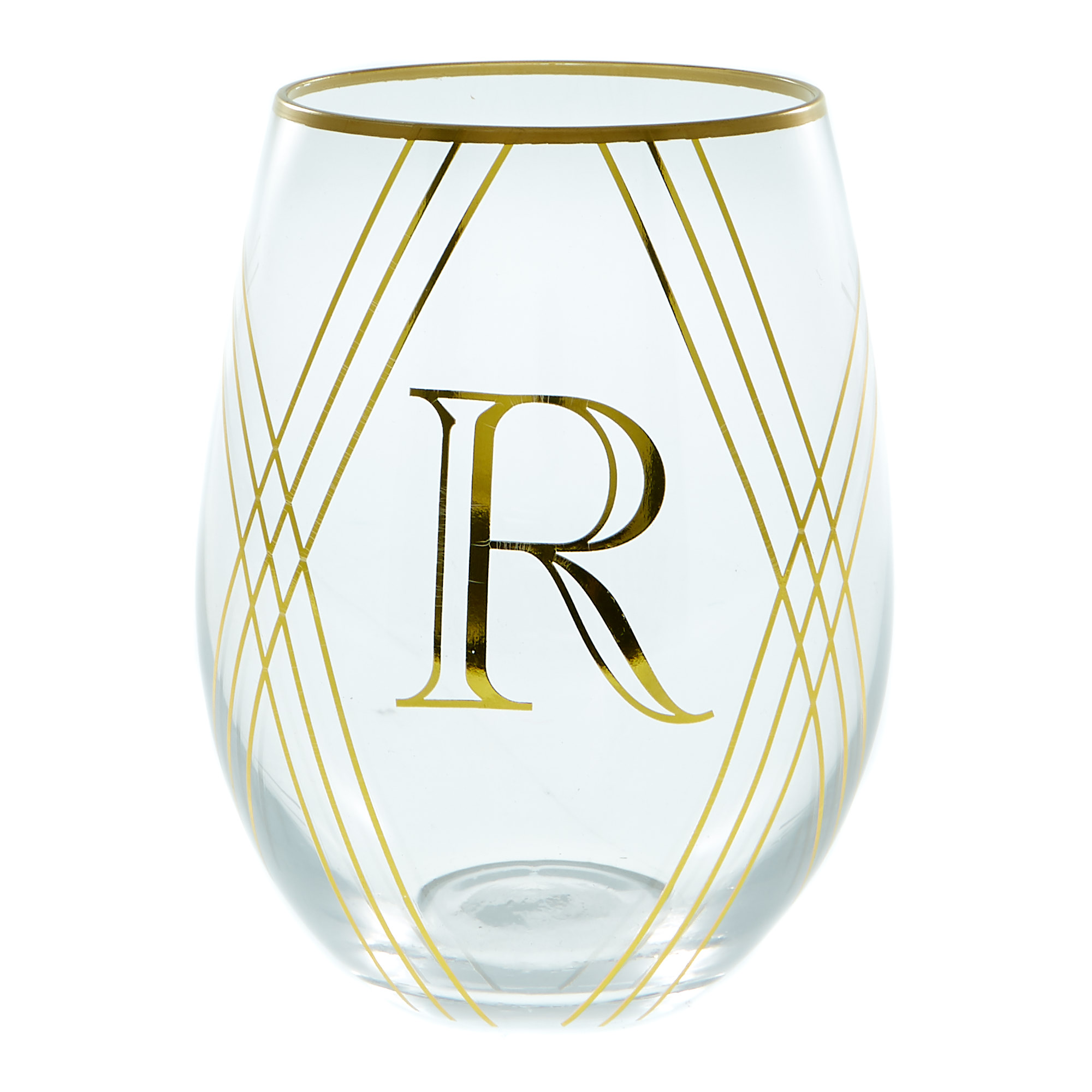 Letter R Glass Tumbler