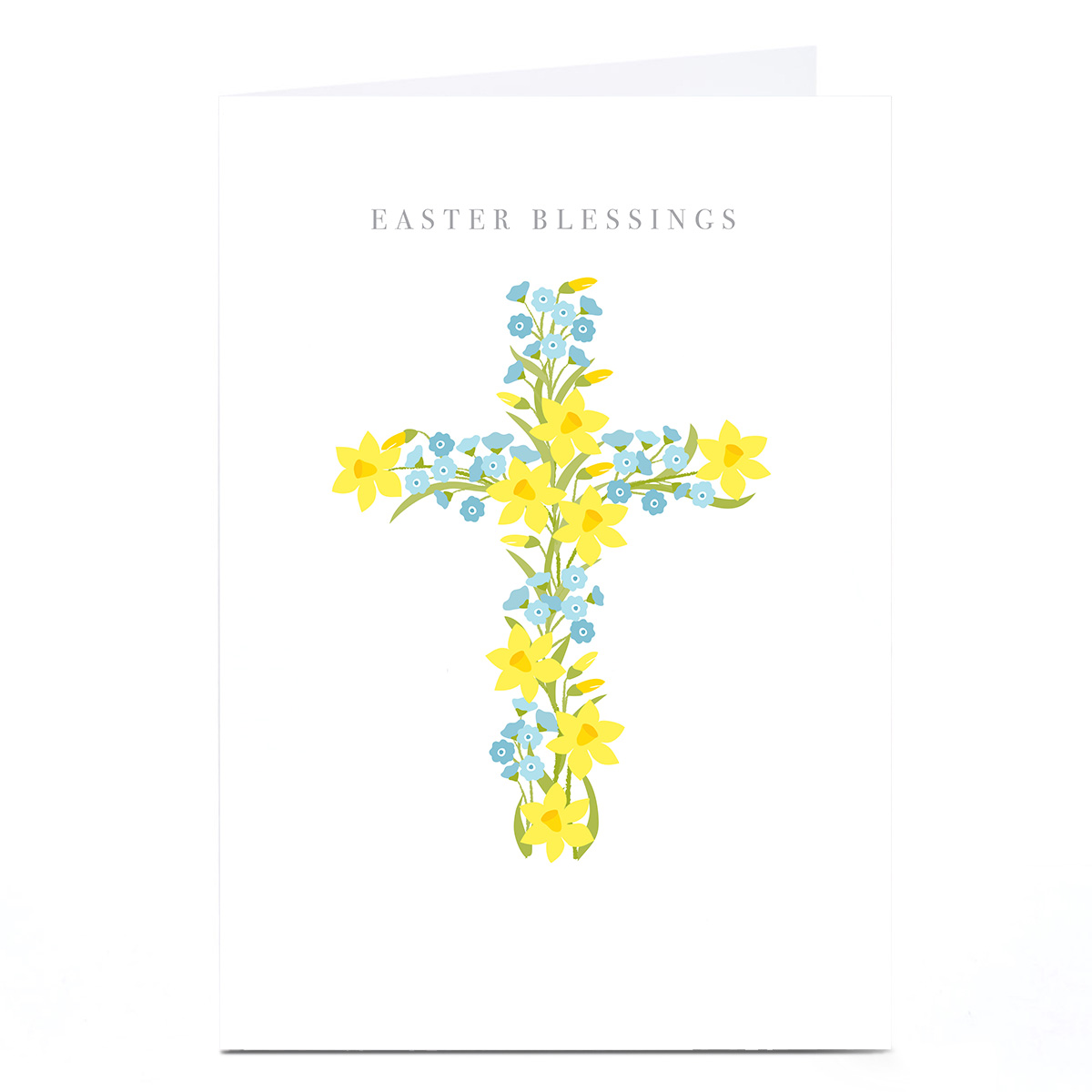 Personalised Klara Hawkins Easter Card - Blessings, Blue & Yellow