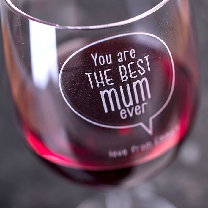 Personalised Best Mum Ever Wine Glass