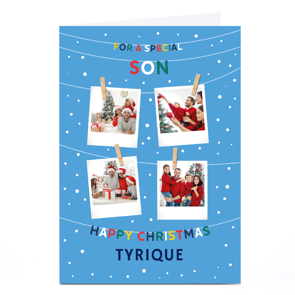Photo Christmas Card - 4 Polaroids, For a Special Son