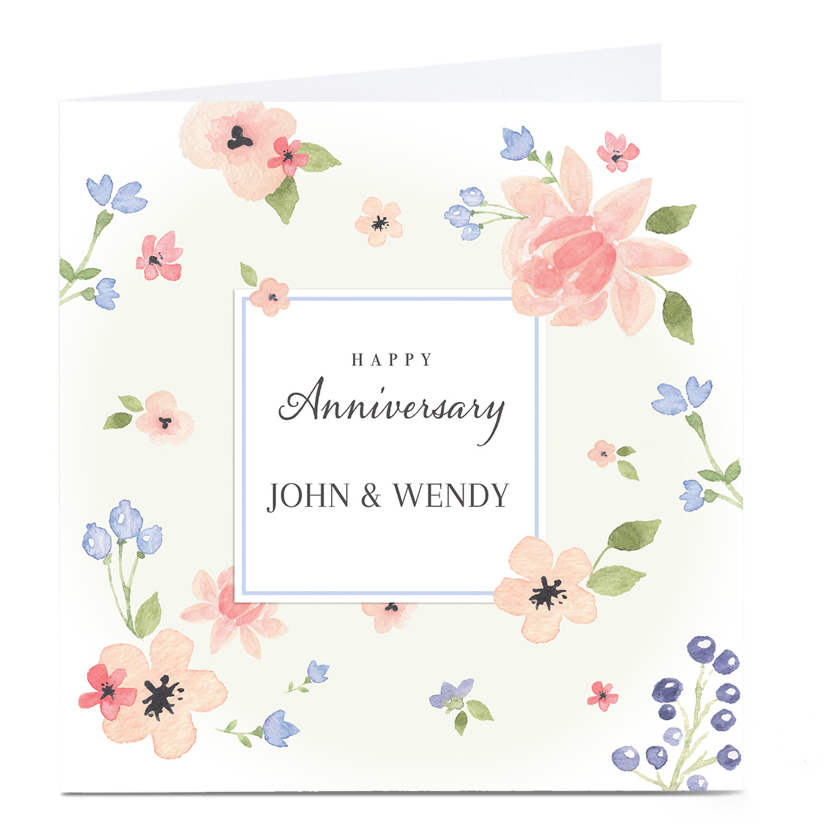 Personalised Anniversary Card - Delicate Flowers
