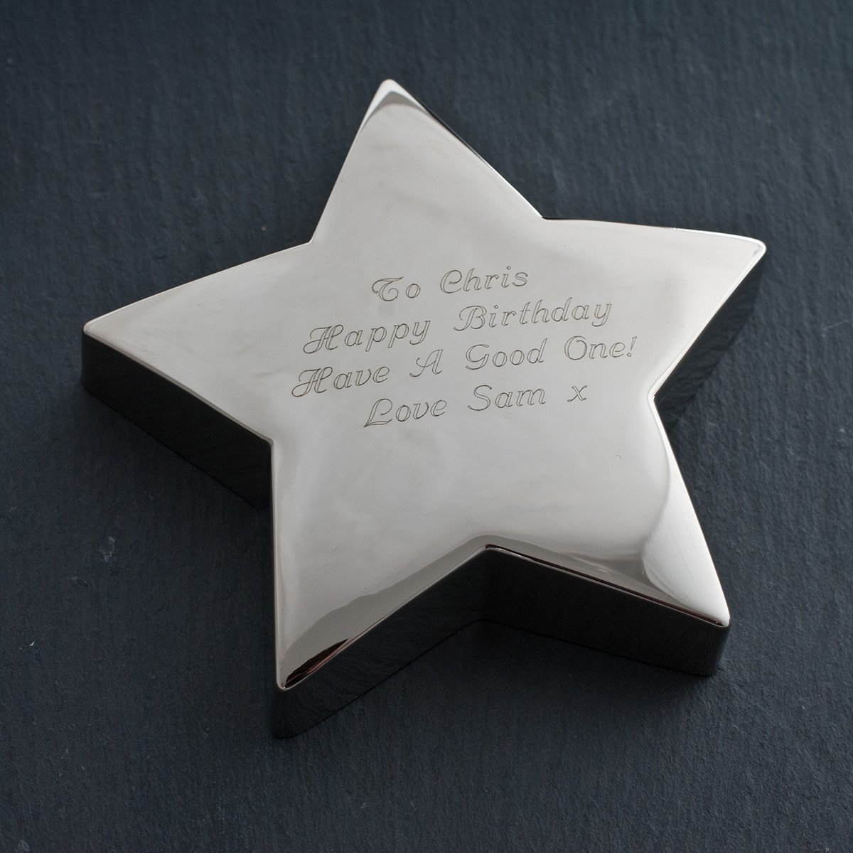 Personalised Silver Star Paperweight