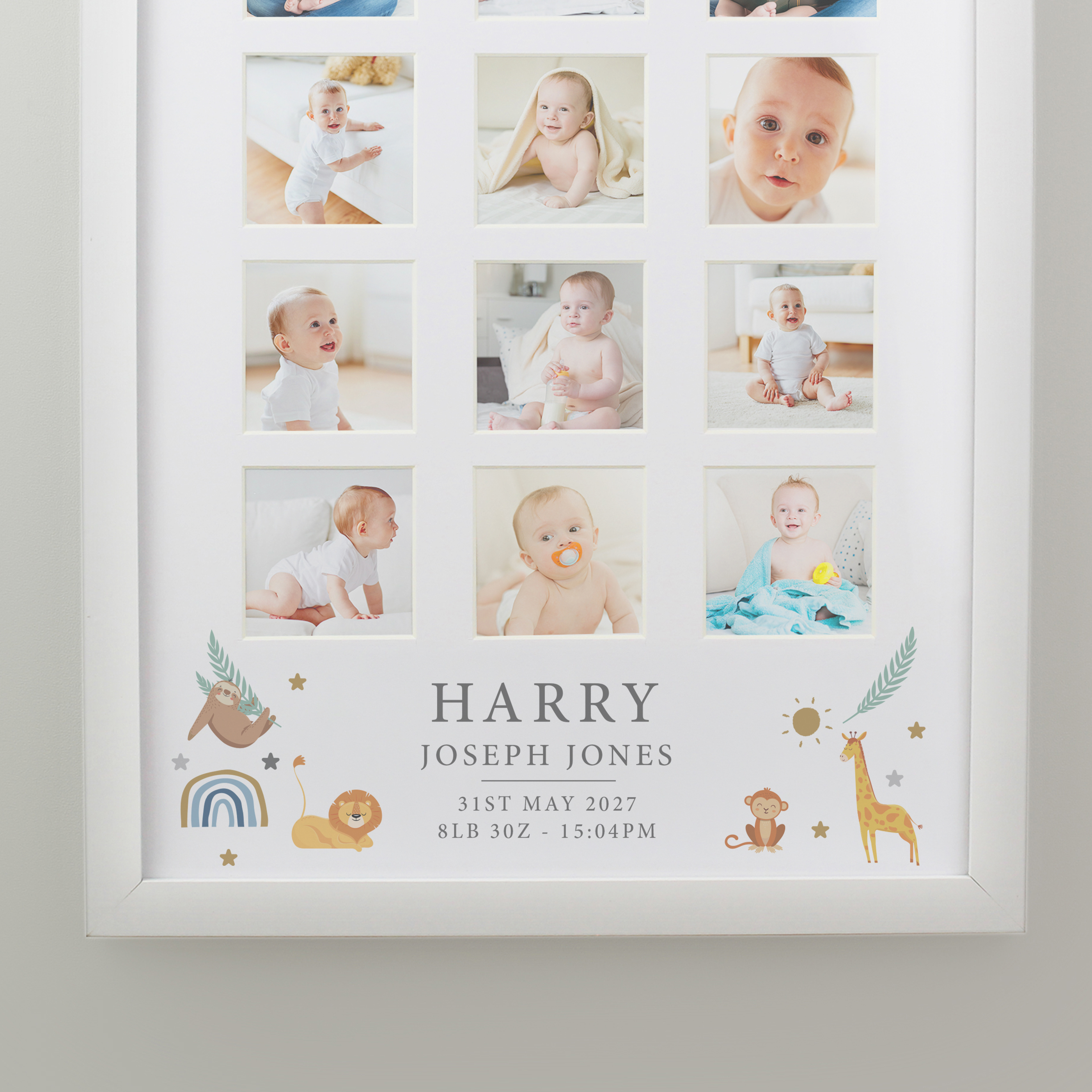 Personalised Animals White Multi Photo Frame