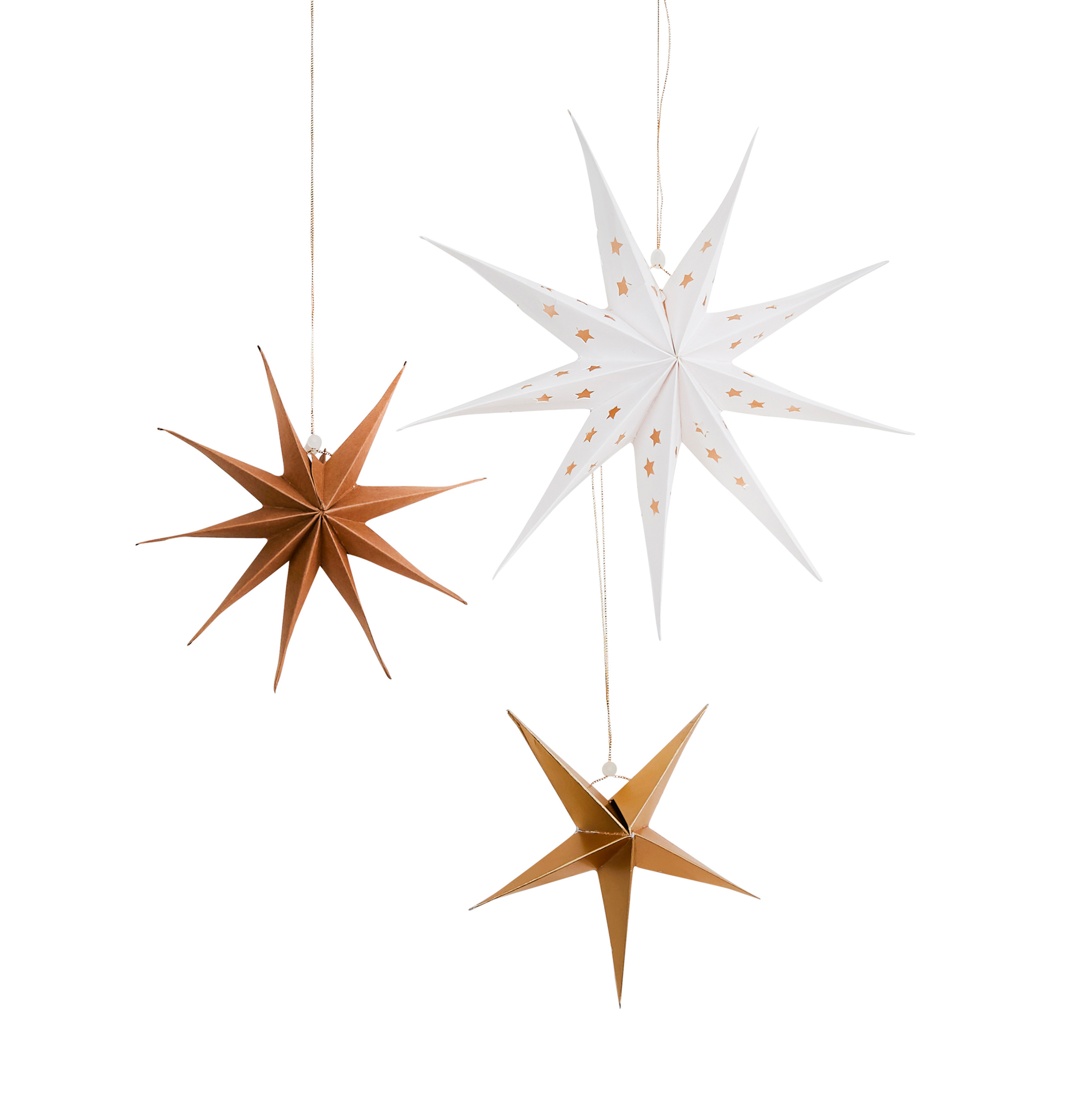 Hanging Star Decoration Set - Pack of 3