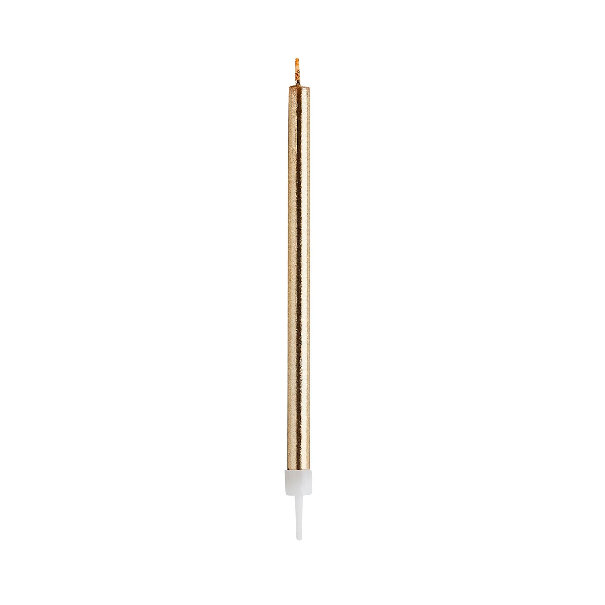 Gold Skinny Cake Candles - Pack of 12