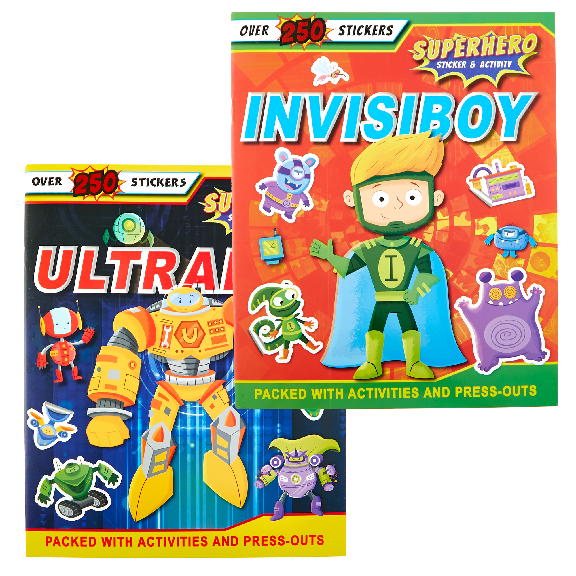 Superhero Sticker & Activity Books - Set Of 2 