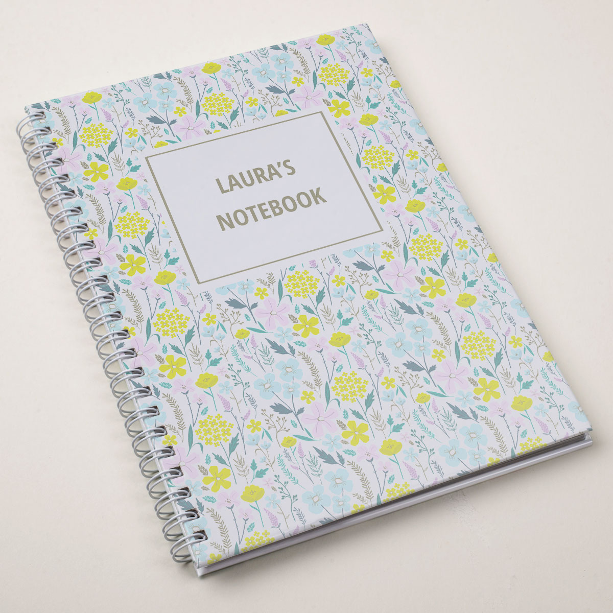 Personalised Notebook - Flowers Pattern