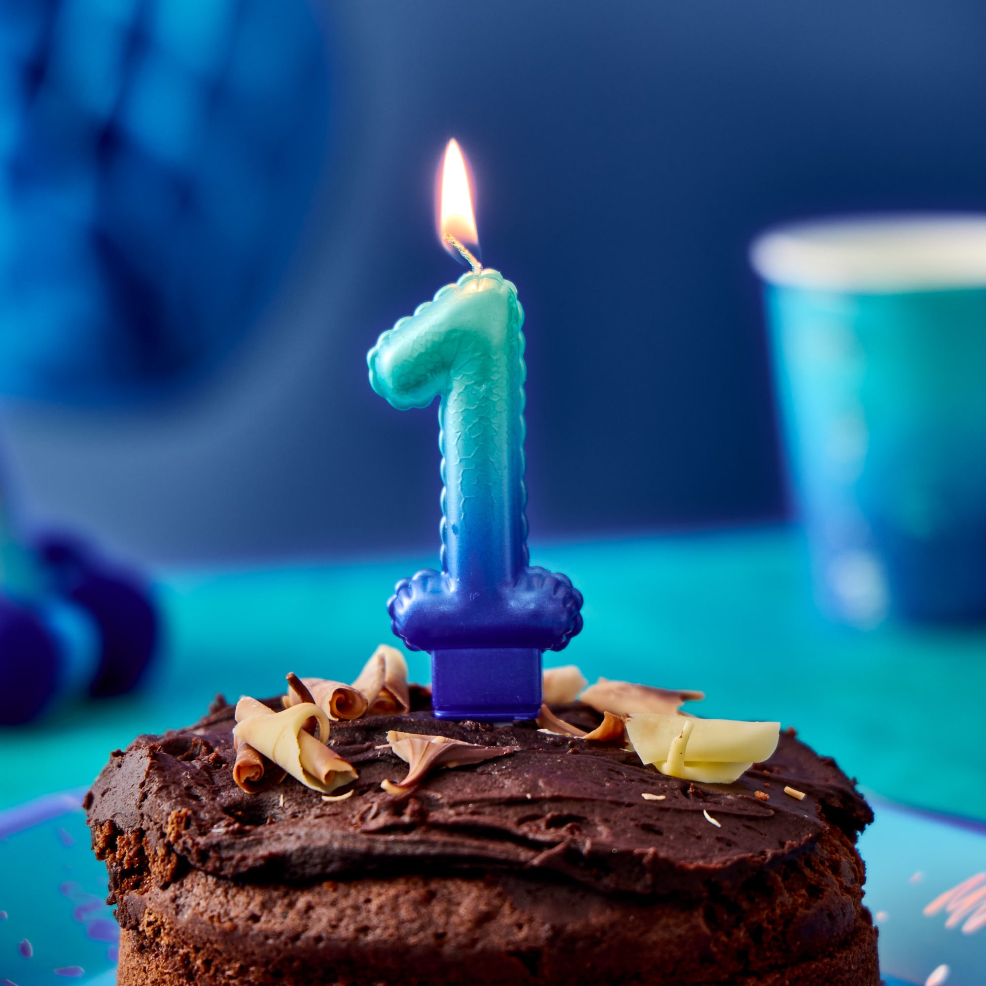 Blue Number 1 Cake Candle