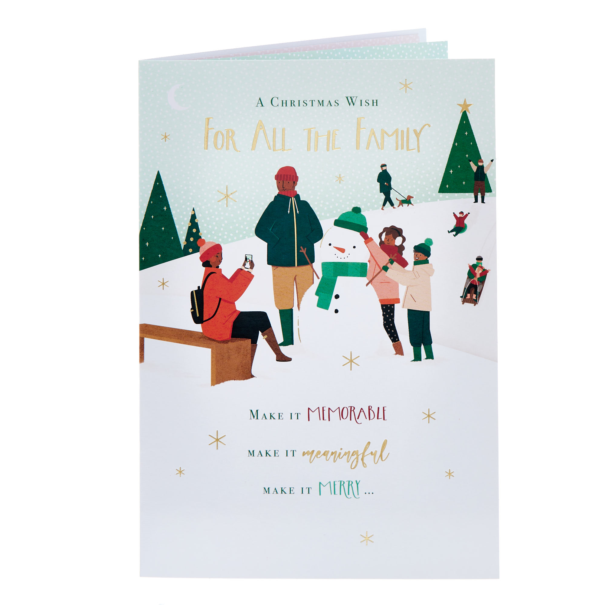 For All The Family Snowman Building Christmas Card