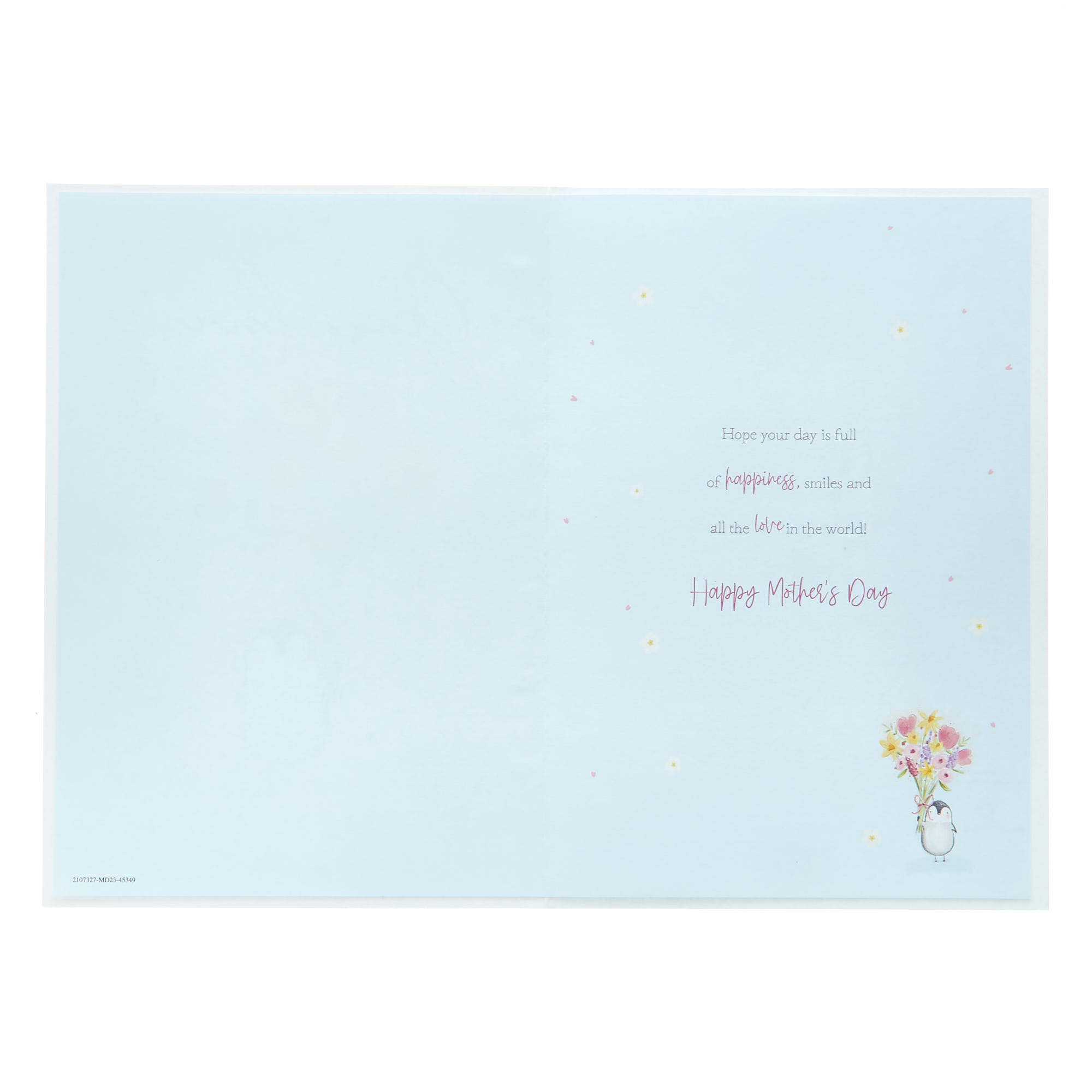 Grandma Penguin & Flowers Mother's Day Card