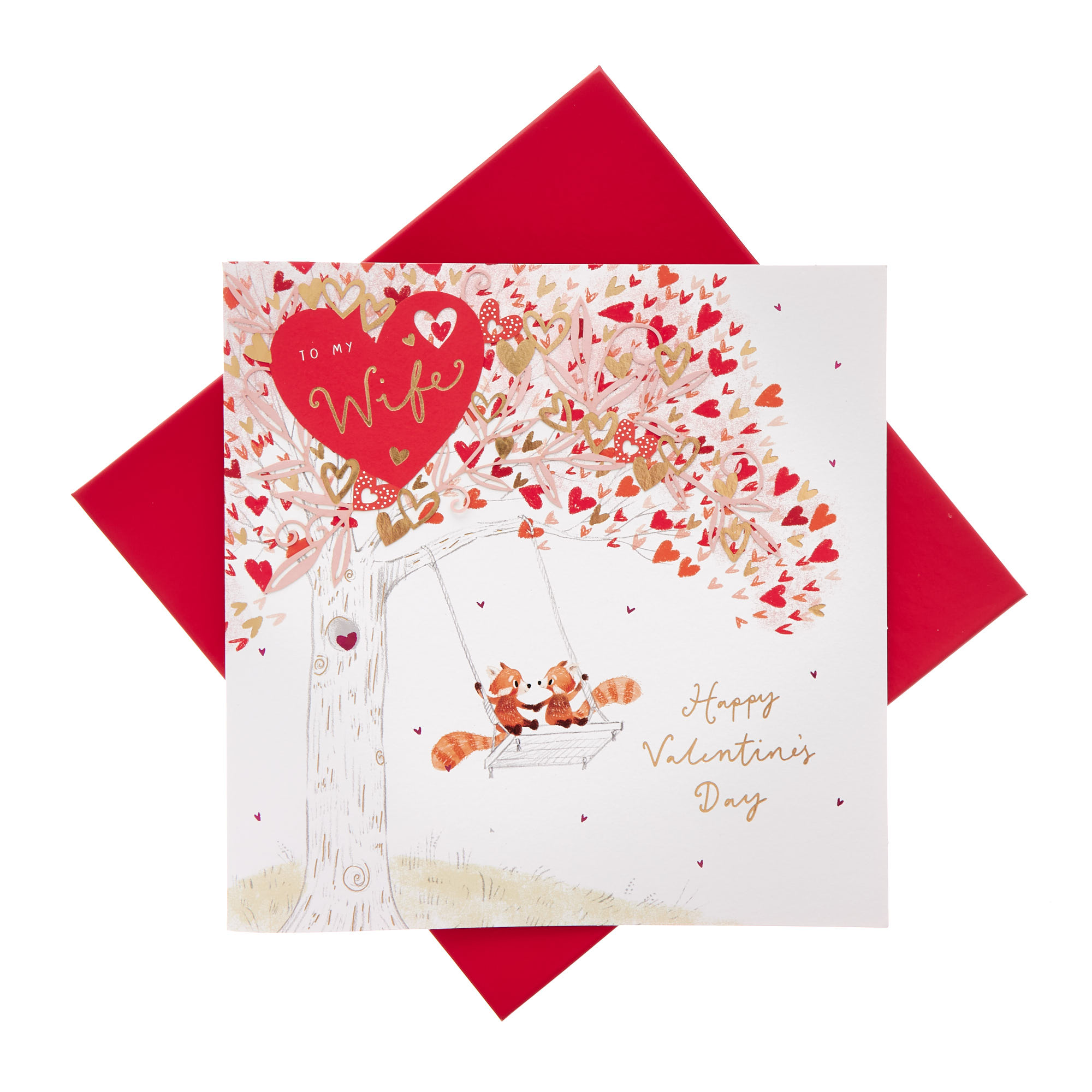 Wife Foxes on Swing Luxury Boxed Valentine's Day Card