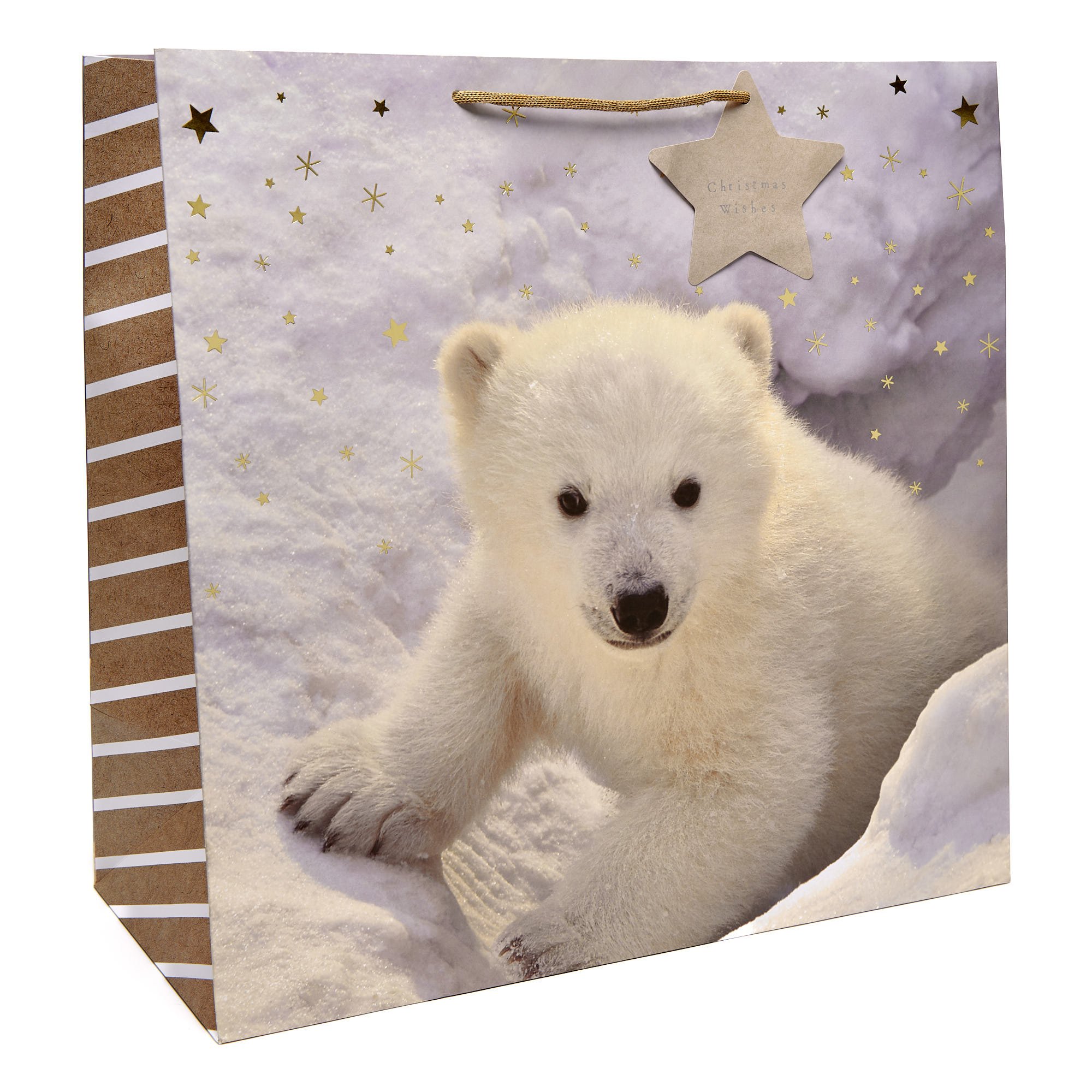 Christmas Wishes Polar Bear Giant Square Gift Bag